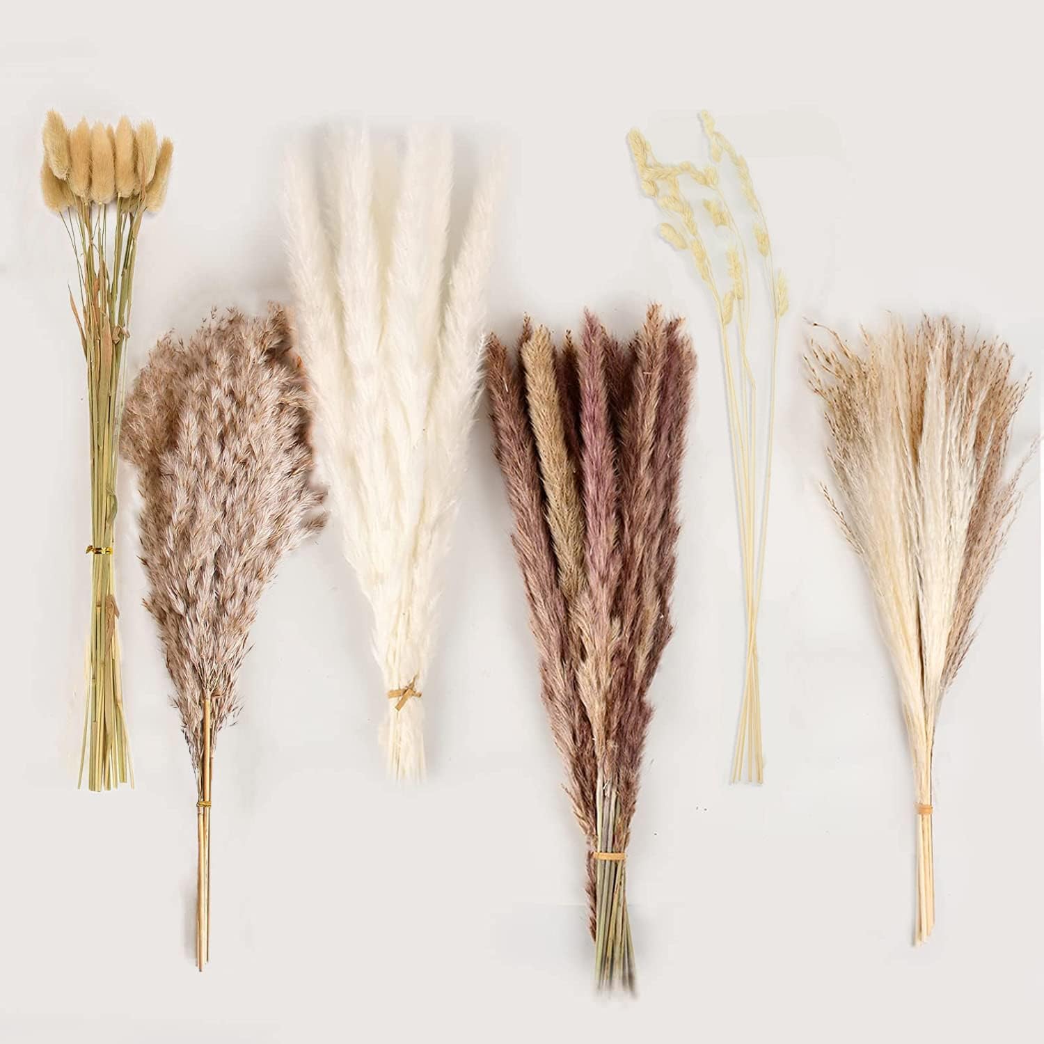 dried_flower - preserved_flower - fake_flower - 110Pcs Dried Pampas Grass Decor with Eucalyptus Branches Boho Home Wedding - Molly Garden - Molly_Garden_Floral
