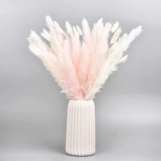 dried_flower - preserved_flower - fake_flower - 90Pcs Dried Pampas Grass Bouquet 17.5'' Plant Bunch for Boho Home Decor - Molly Garden - Molly_Garden_Floral