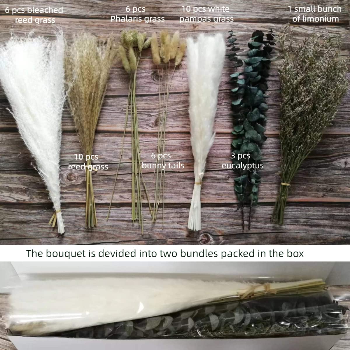 dried_flower - preserved_flower - fake_flower - 17" Natural Dried Flower Bouquet Floral Arrangements for Decoration - Molly Garden - Molly_Garden_Floral