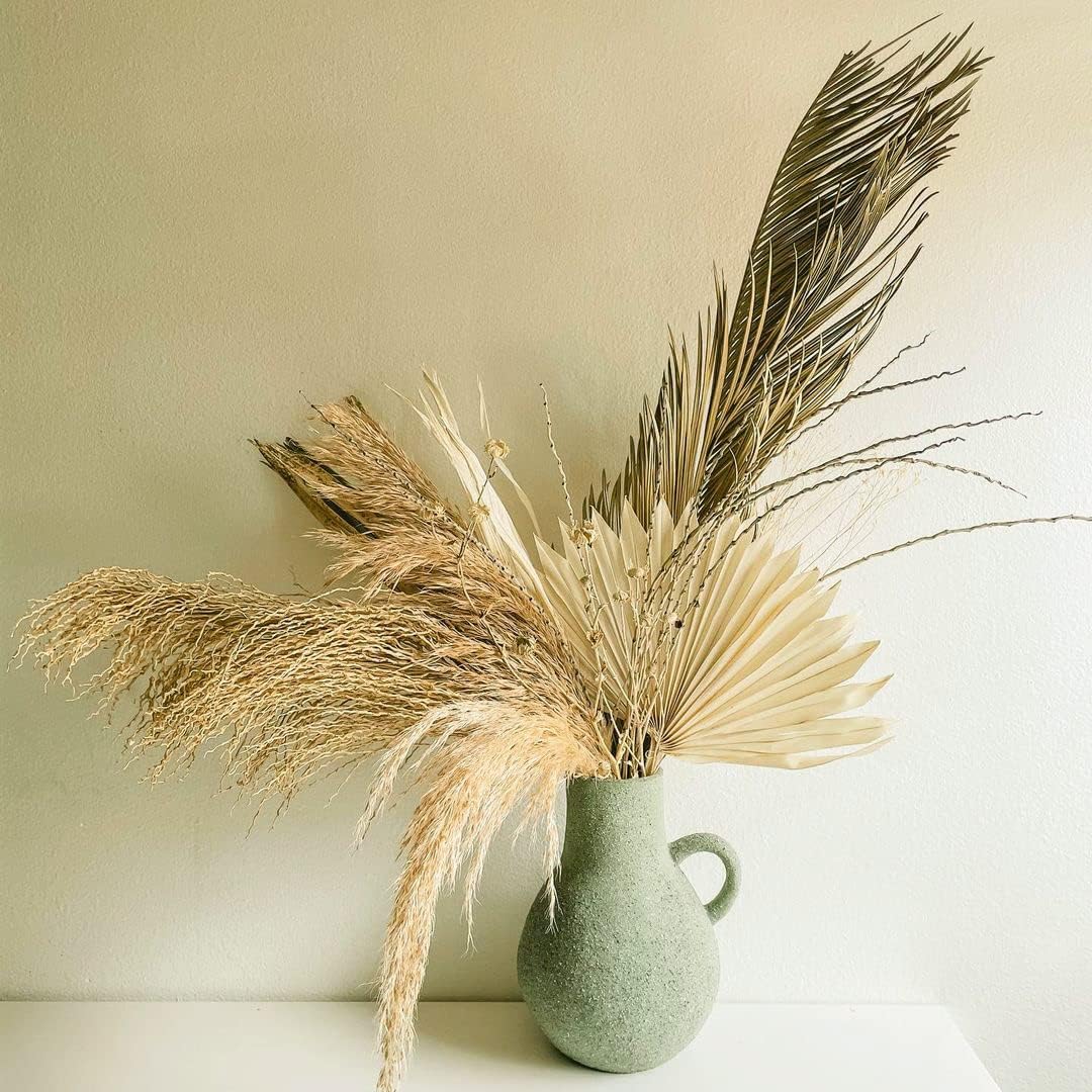 dried_flower - preserved_flower - fake_flower - 6Pcs 33in Boho Dry Sago Palm Leaf, Cycas Revoluta Stem Large Dried Leaves - Molly Garden - Molly_Garden_Floral
