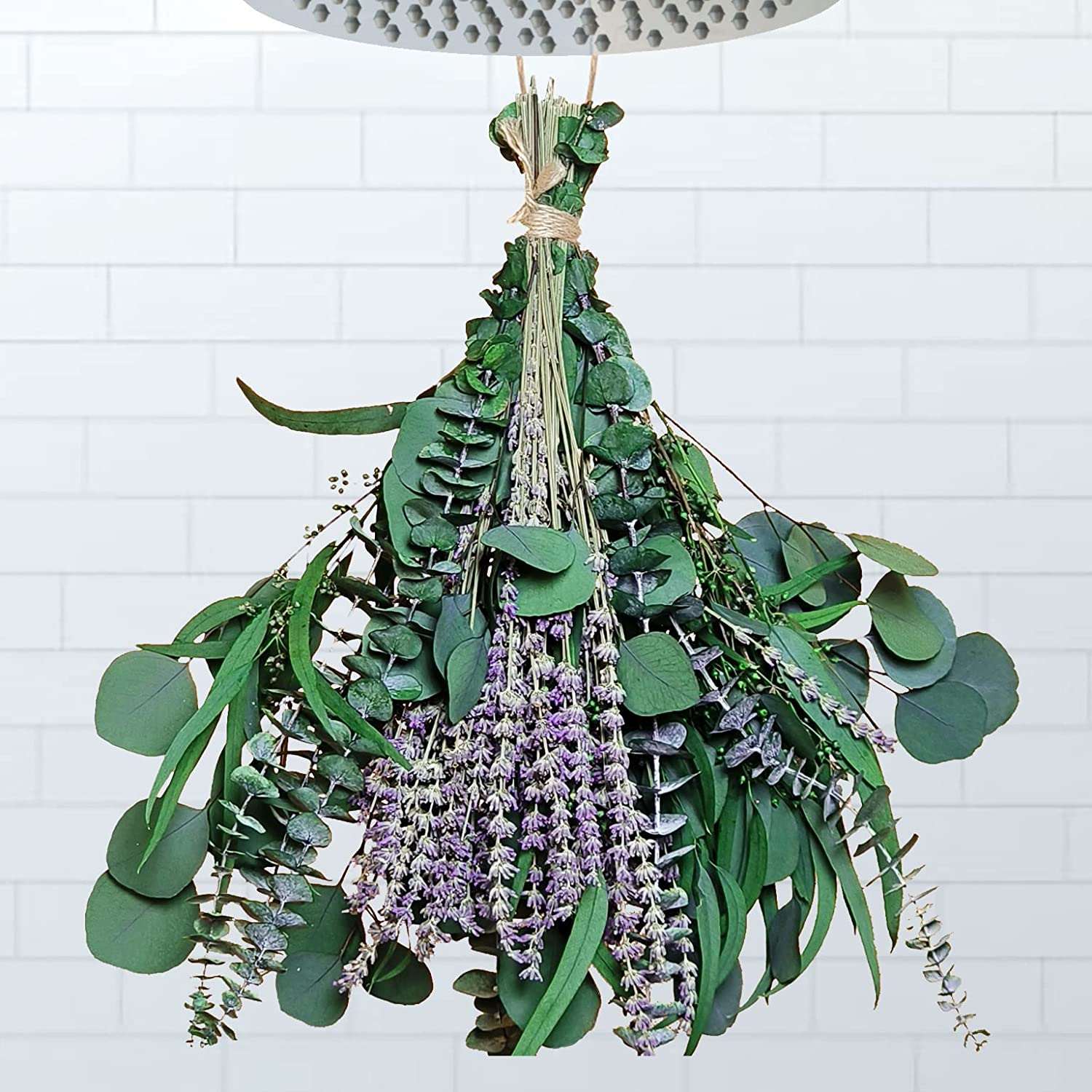 dried_flower - preserved_flower - fake_flower - 52Pcs Mix Dried Eucalyptus & Lavender Flowers Bundles 17'' Natural Real - Molly Garden - Molly_Garden_Floral