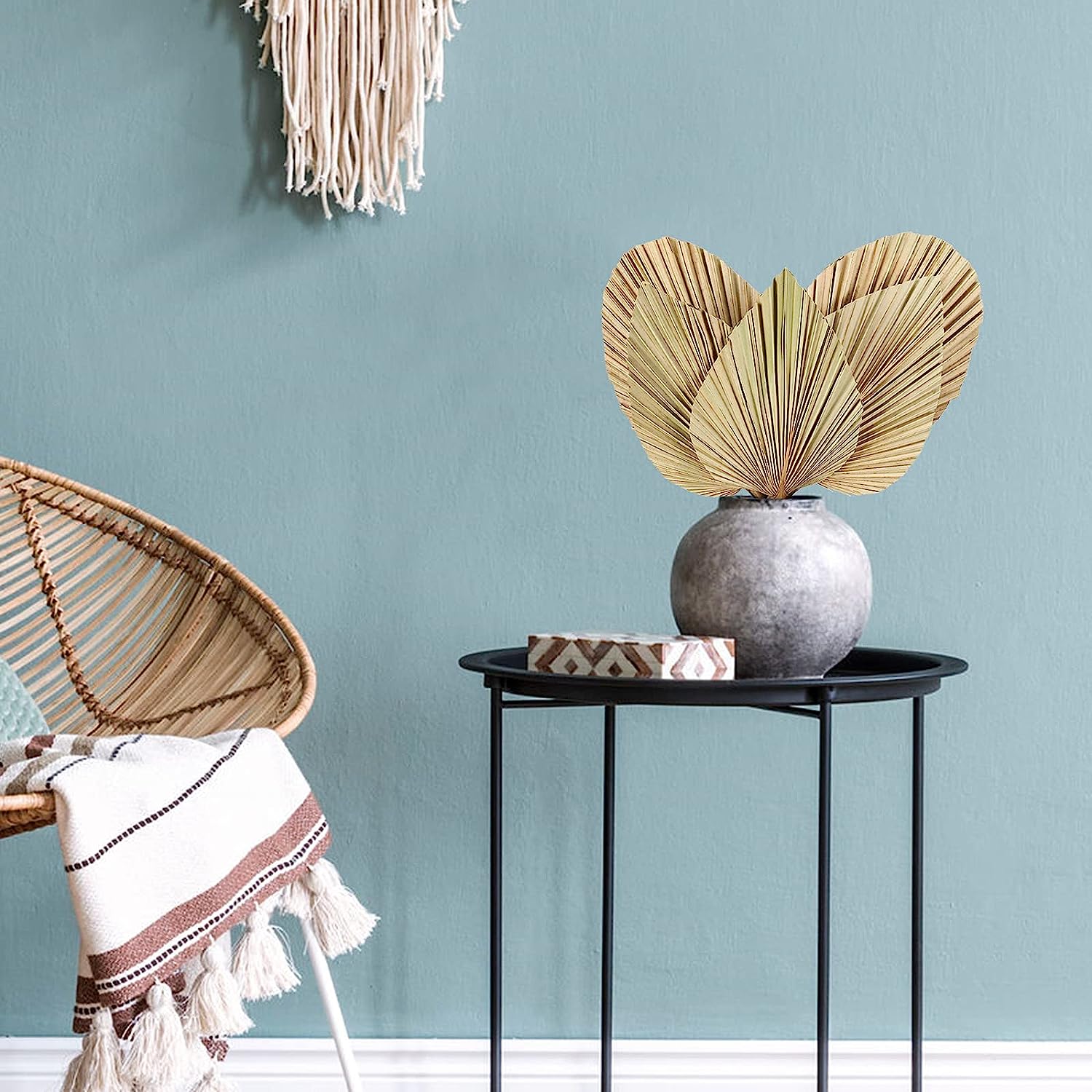 dried_flower - preserved_flower - fake_flower - Natural Dried Palm Leaves Real Plants Home Decor Boho Heart Oval Shape - Molly Garden - Molly_Garden_Floral