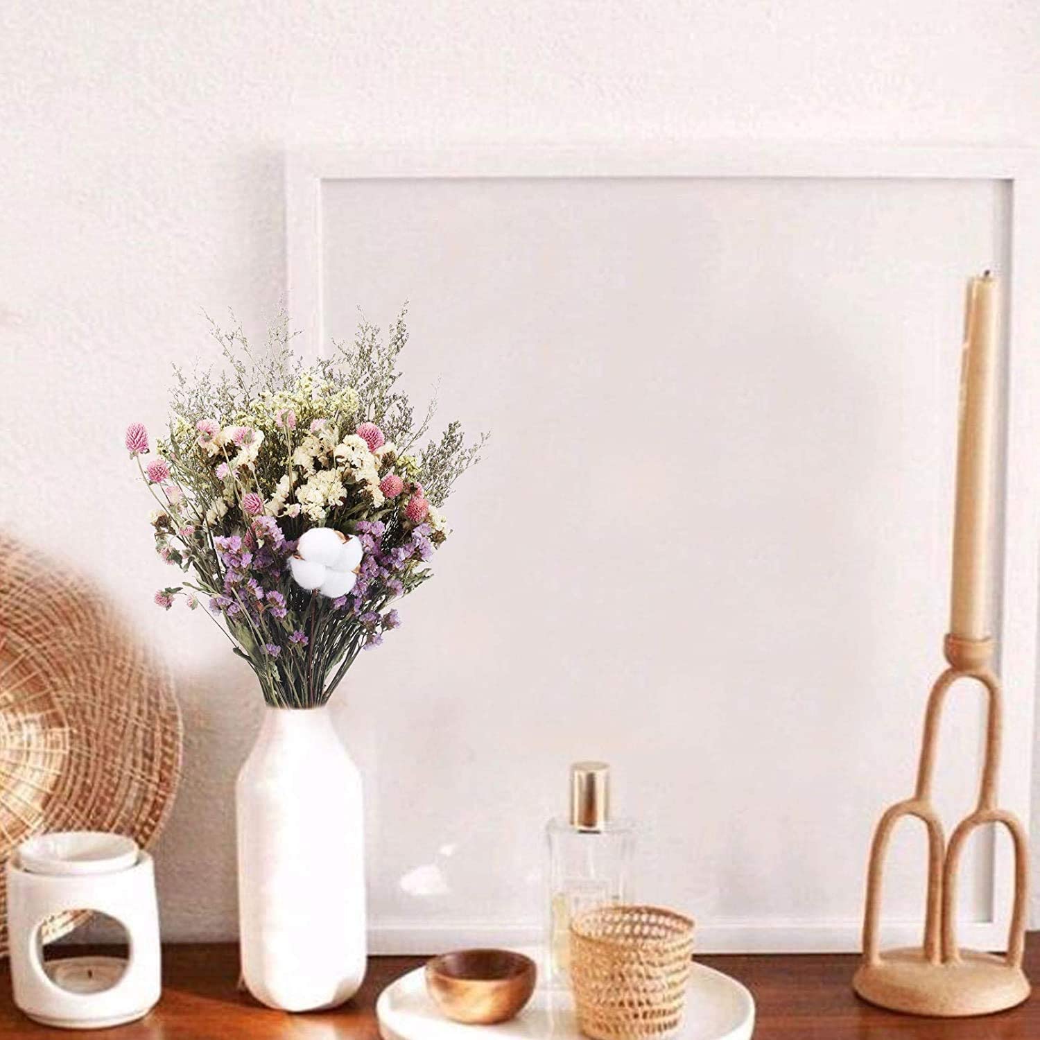 dried_flower - preserved_flower - fake_flower - Natural Flowers Bouquet Dried Cotton Stem Lover Grass Filler Floral Arrangement - Molly Garden - Molly_Garden_Floral