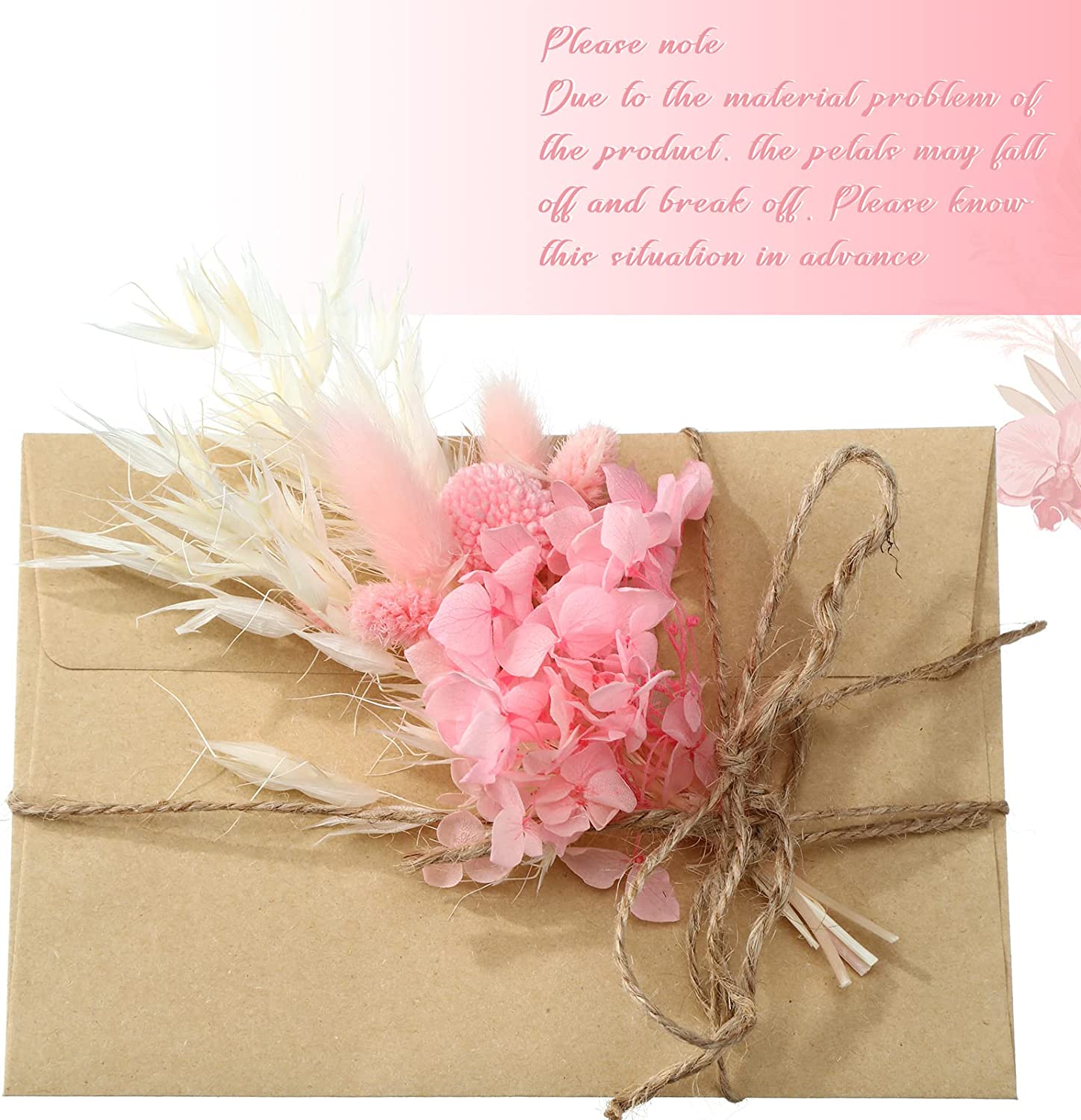 dried_flower - preserved_flower - fake_flower - 24Pack Mini Dried Flower Bouquet 6.3''Pink Sage White Wheat Real Floral - Molly Garden - Molly_Garden_Floral