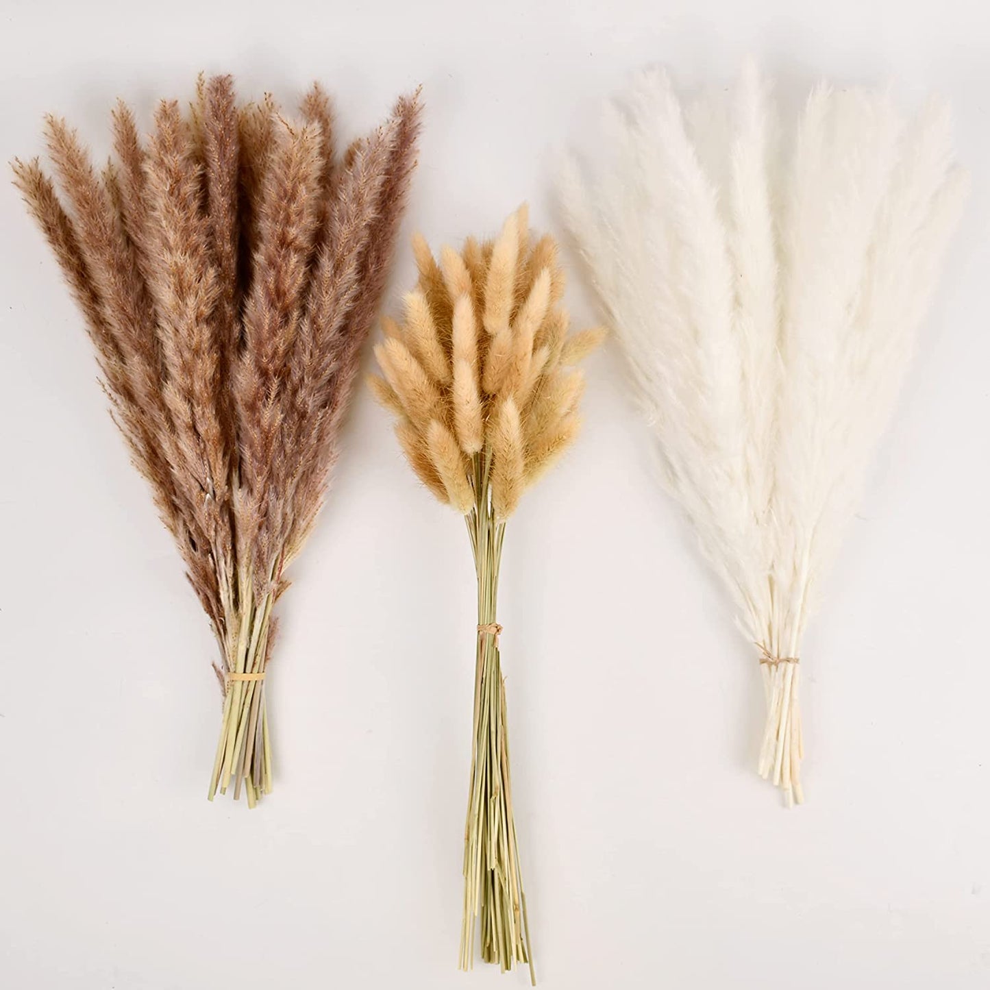 dried_flower - preserved_flower - fake_flower - 90Pcs Dried Pampas Grass Bouquet 17.5'' Plant Bunch for Boho Home Decor - Molly Garden - Molly_Garden_Floral