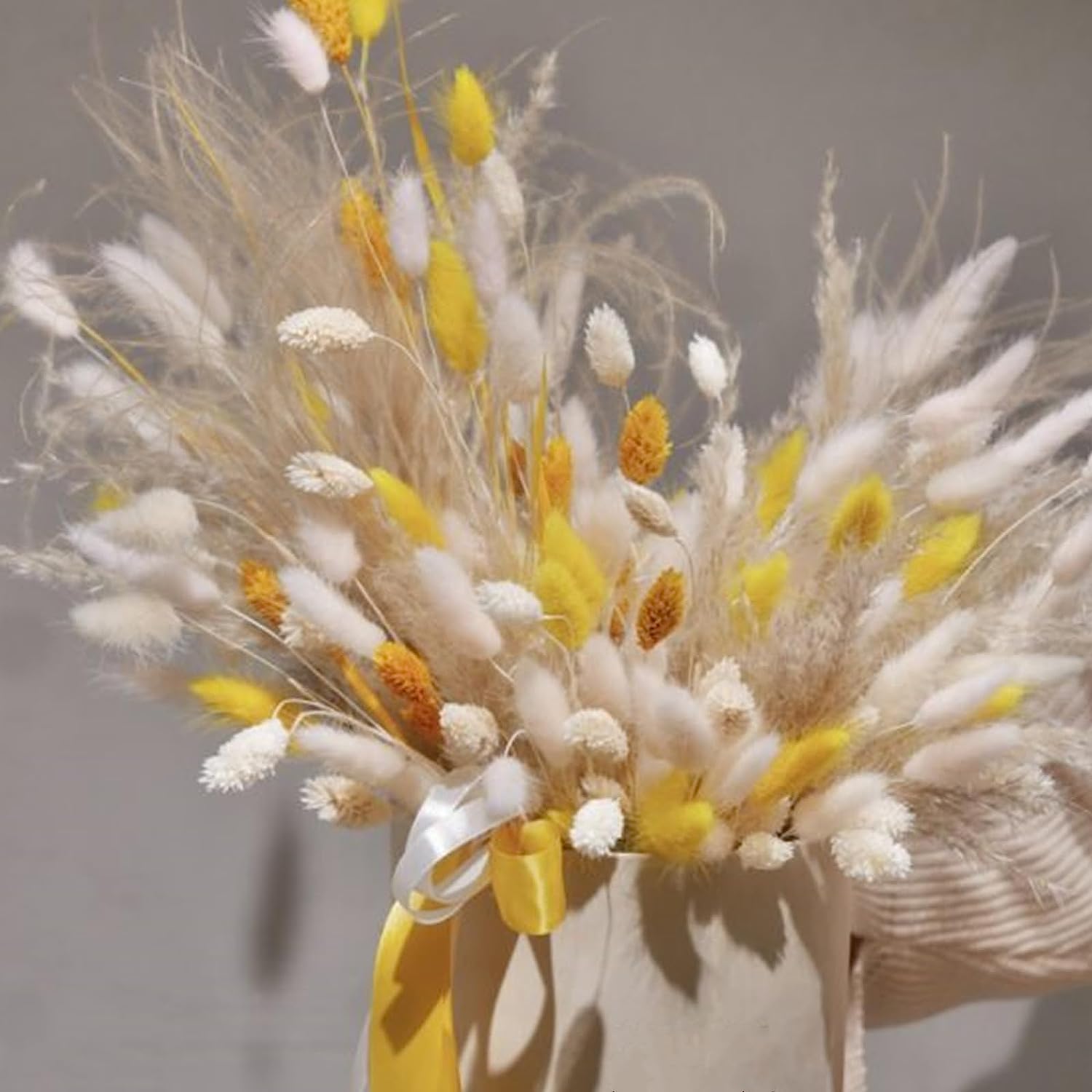 dried_flower - preserved_flower - fake_flower - 200Pcs Bunny Tails Dried Flowers White Natural Eternal Dried Rabbit Tails Grass - Molly Garden - Molly_Garden_Floral