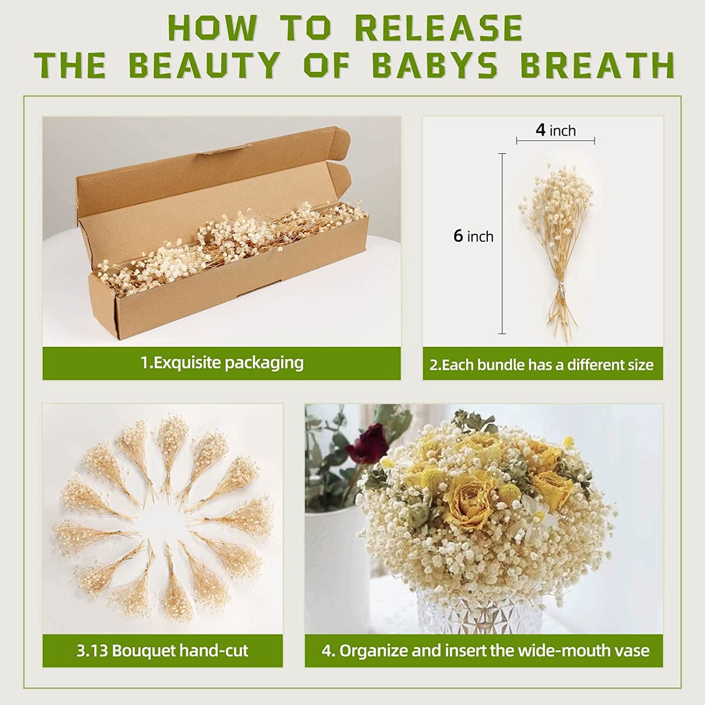 dried_flower - preserved_flower - fake_flower - 65Pcs Mini Dried Babys Breath Flowers 4000+ Pressed Real Natural Gypsophila - Molly Garden - Molly_Garden_Floral