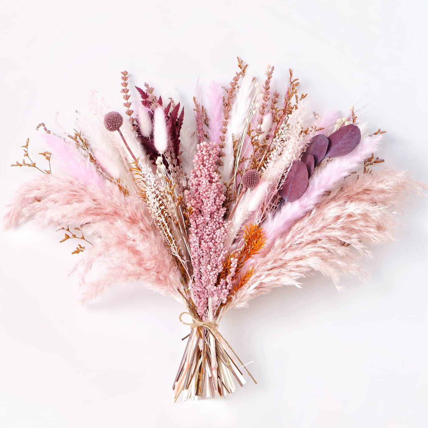 dried_flower - preserved_flower - fake_flower - 17Inch Blush Pampas Grass Decor Dried Flower Arrangement Natural Bouquet - Molly Garden - Molly_Garden_Floral