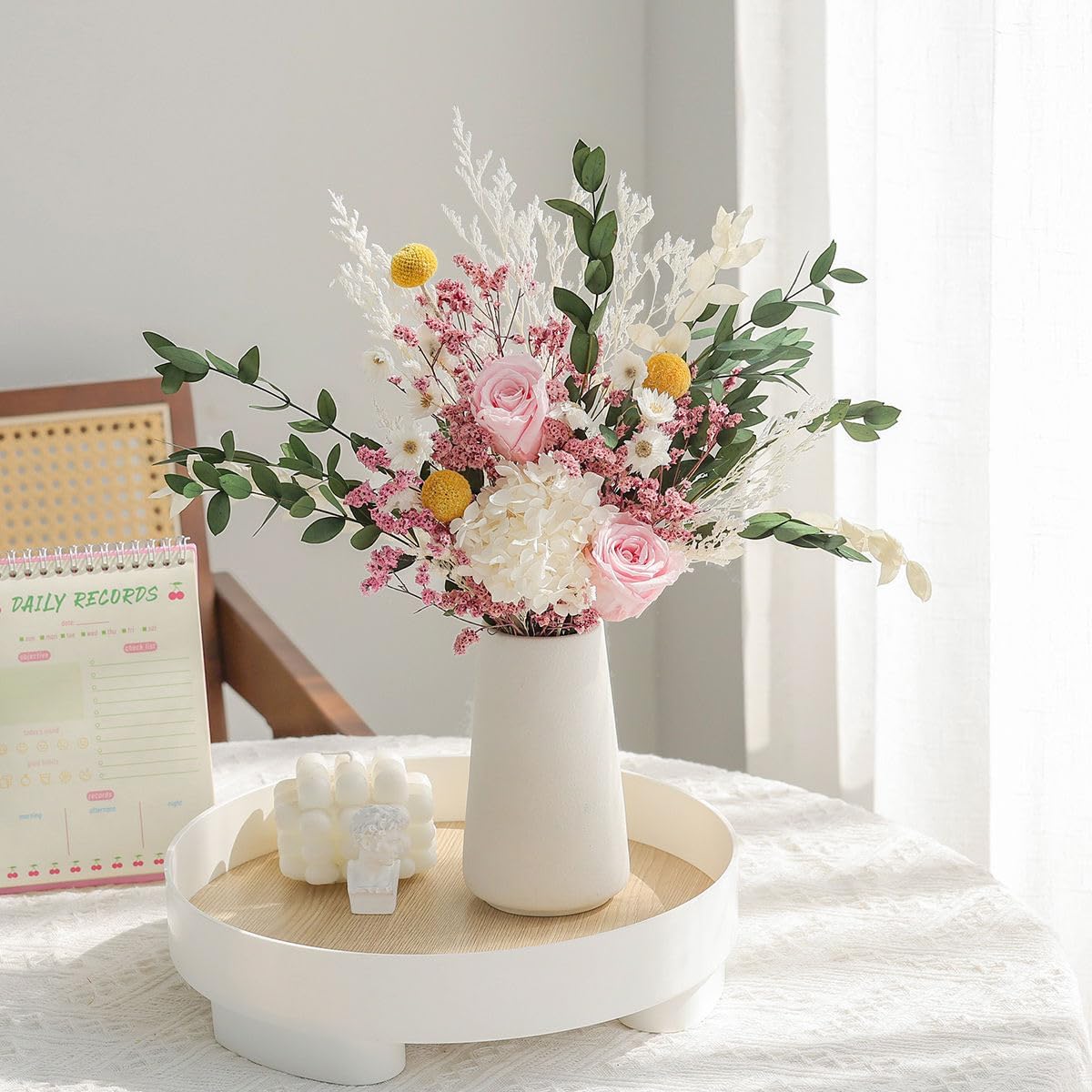 dried_flower - preserved_flower - fake_flower - Dried Flower Bouquet Rose Natural True Eternal Plants Grass for Wedding - Molly Garden - Molly_Garden_Floral