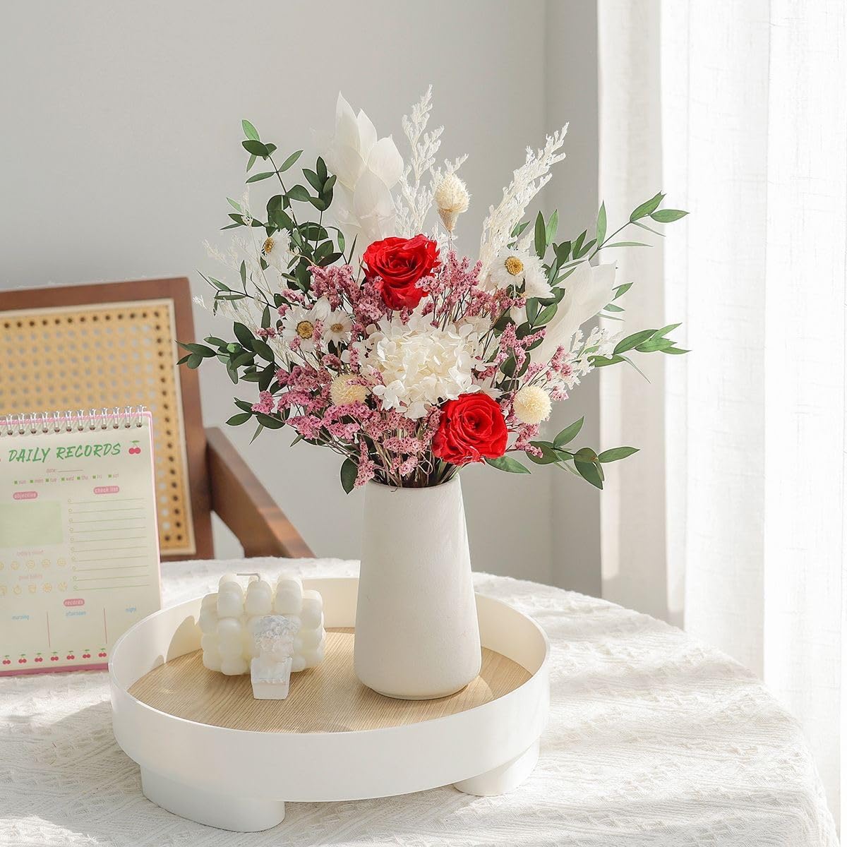 dried_flower - preserved_flower - fake_flower - Dried Flower Bouquet Rose Natural True Eternal Plants Grass for Wedding - Molly Garden - Molly_Garden_Floral