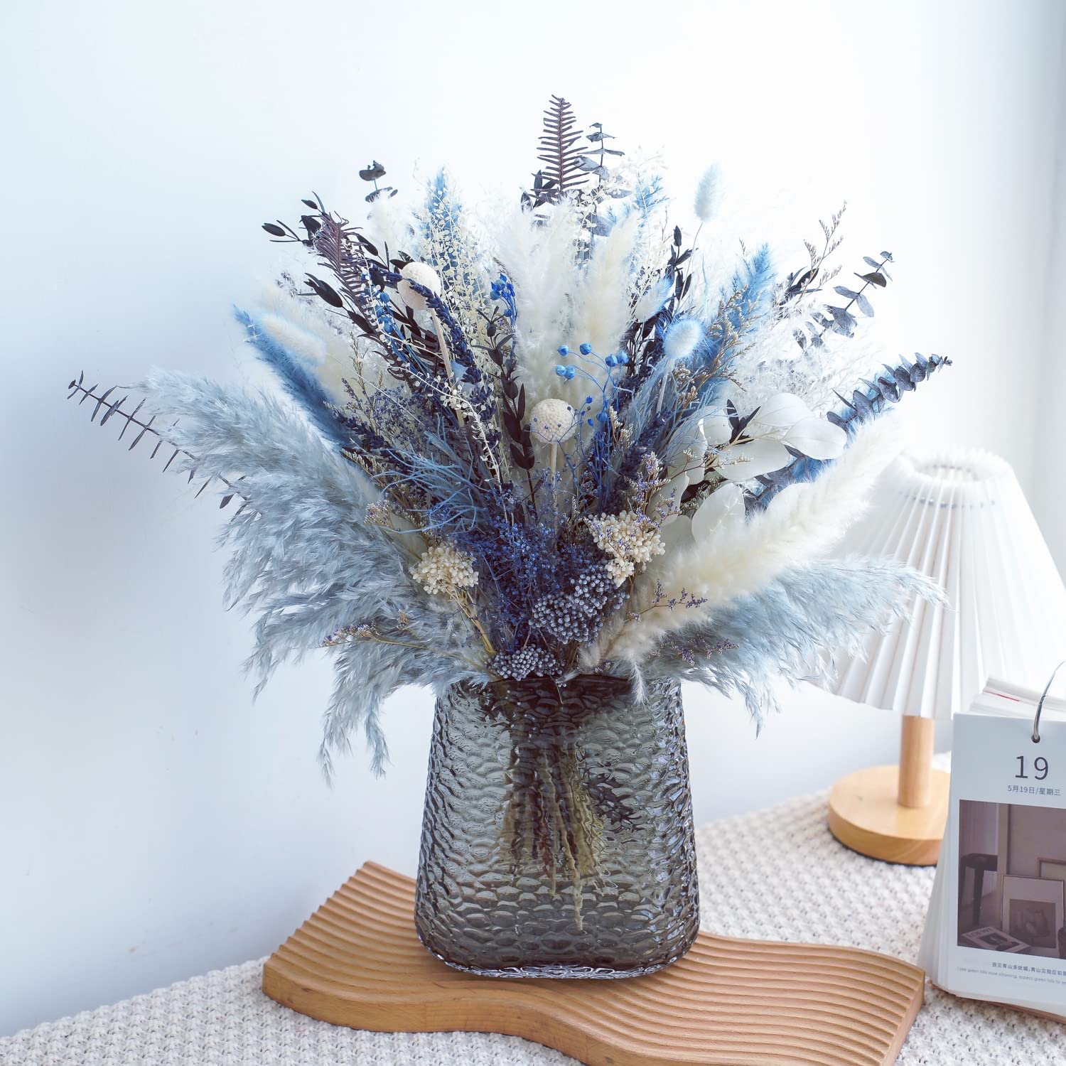dried_flower - preserved_flower - fake_flower - 17Inch Blush Pampas Grass Decor Dried Flower Arrangement Natural Bouquet - Molly Garden - Molly_Garden_Floral