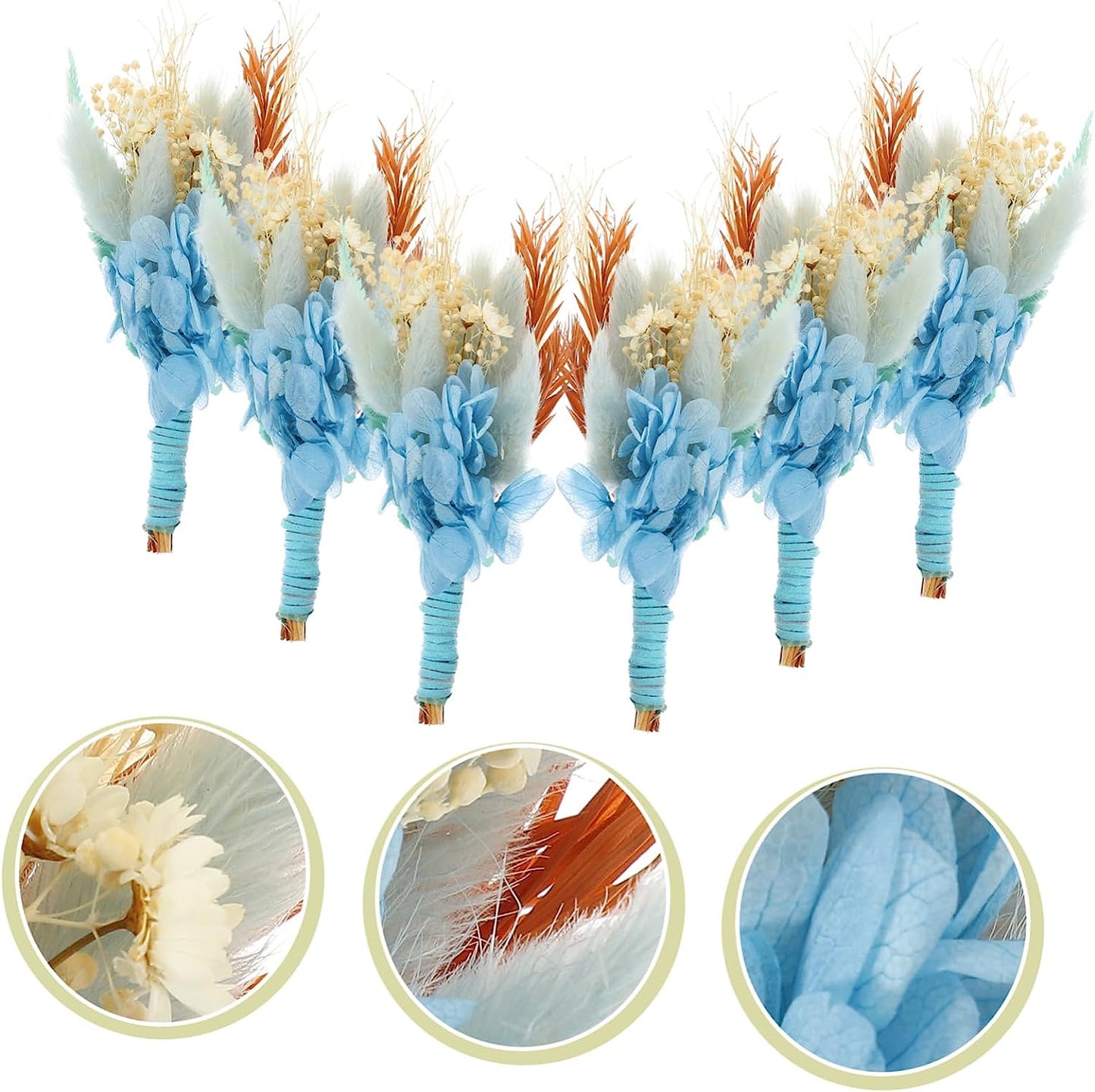 dried_flower - preserved_flower - fake_flower - 6Bunches Preserved Flower Wedding Props Groom Boutonniere Mini Plants - Molly Garden - Molly_Garden_Floral