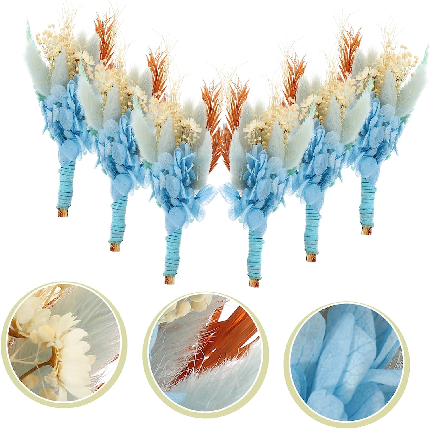 dried_flower - preserved_flower - fake_flower - 6Bunches Preserved Flower Wedding Props Groom Boutonniere Mini Plants - Molly Garden - Molly_Garden_Floral