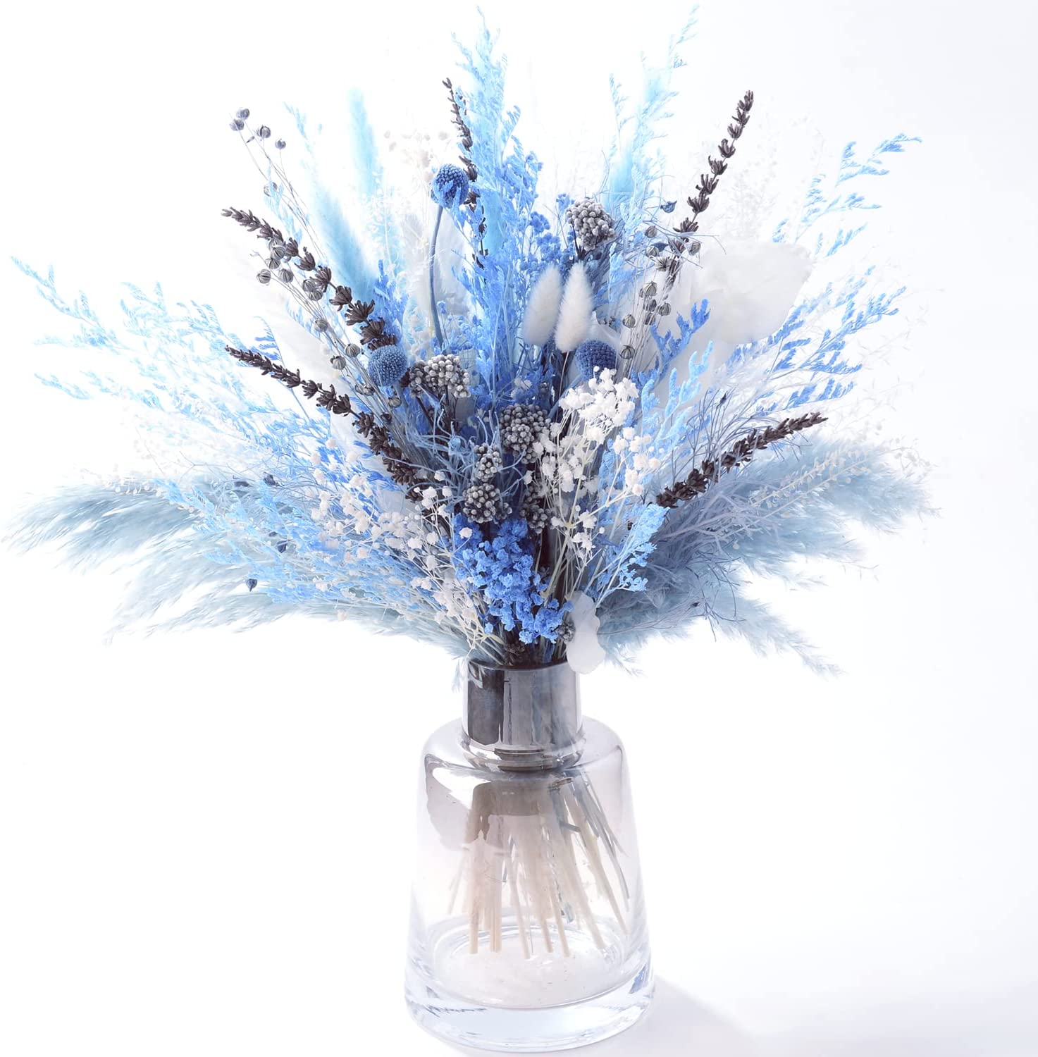 dried_flower - preserved_flower - fake_flower - 17Inch Blush Pampas Grass Decor Dried Flower Arrangement Natural Bouquet - Molly Garden - Molly_Garden_Floral