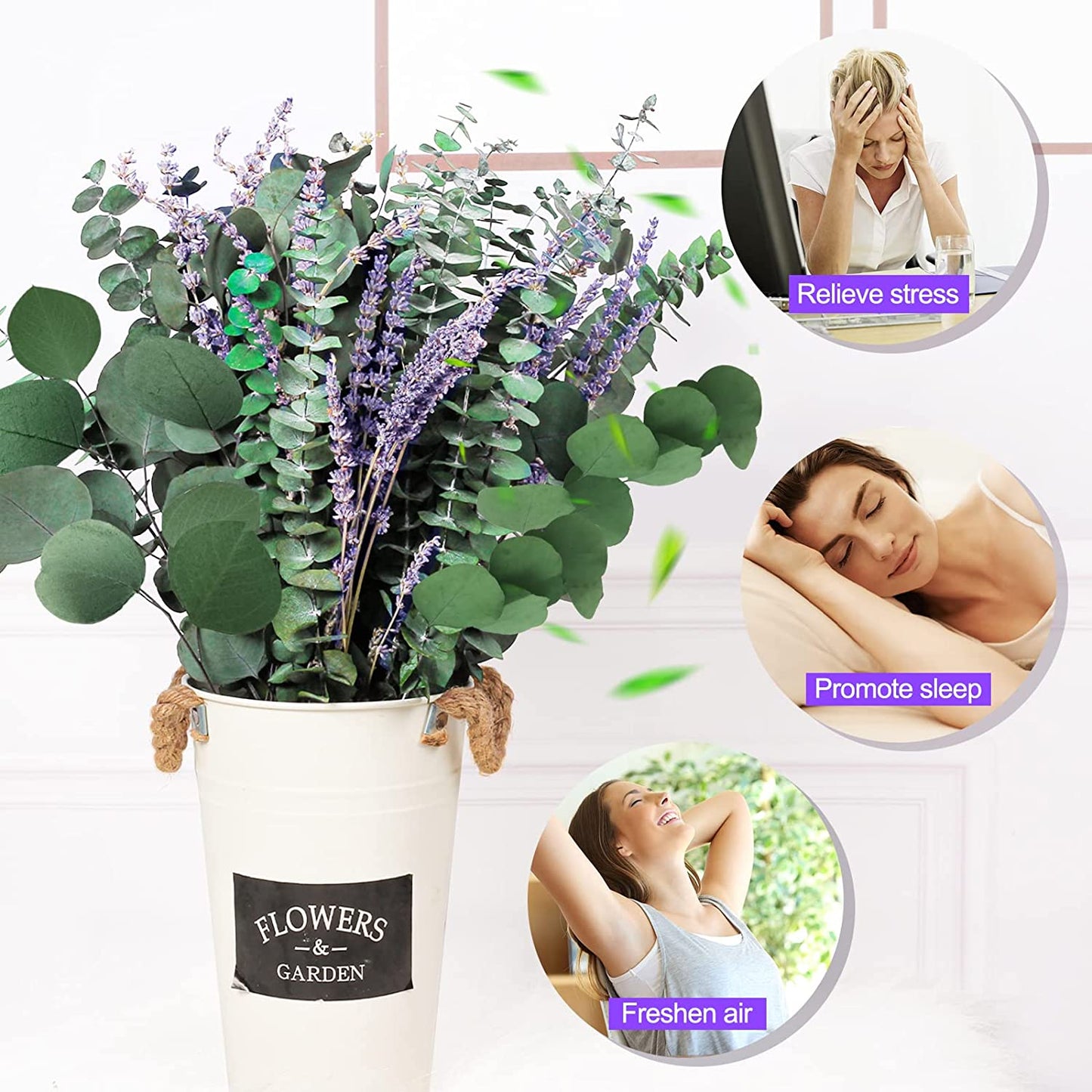 dried_flower - preserved_flower - fake_flower - 115Pcs Large Dried Preserved Eucalyptus Stems & Lavender Flowers Bundle - Molly Garden - Molly_Garden_Floral