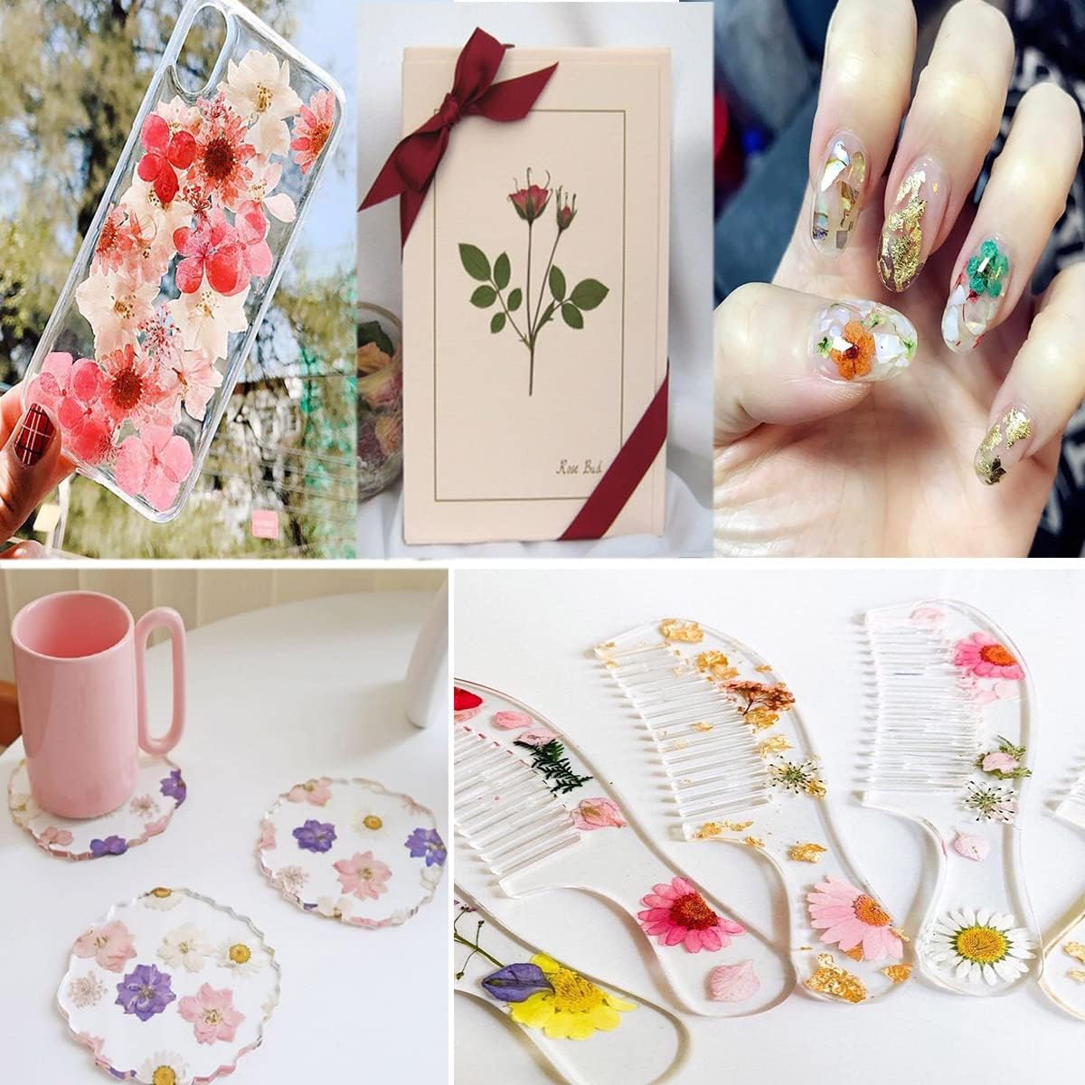 dried_flower - preserved_flower - fake_flower - 37Pcs 18Types Dried Pressed Flowers for Resin Molds YouthBro Real Natural - Molly Garden - Molly_Garden_Floral