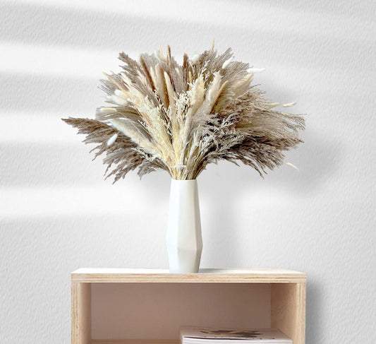 dried_flower - preserved_flower - fake_flower - 80Pcs 7 Different Natural Dried Pampas Grass Boho Bouquet for Home Decor - Molly Garden - Molly_Garden_Floral