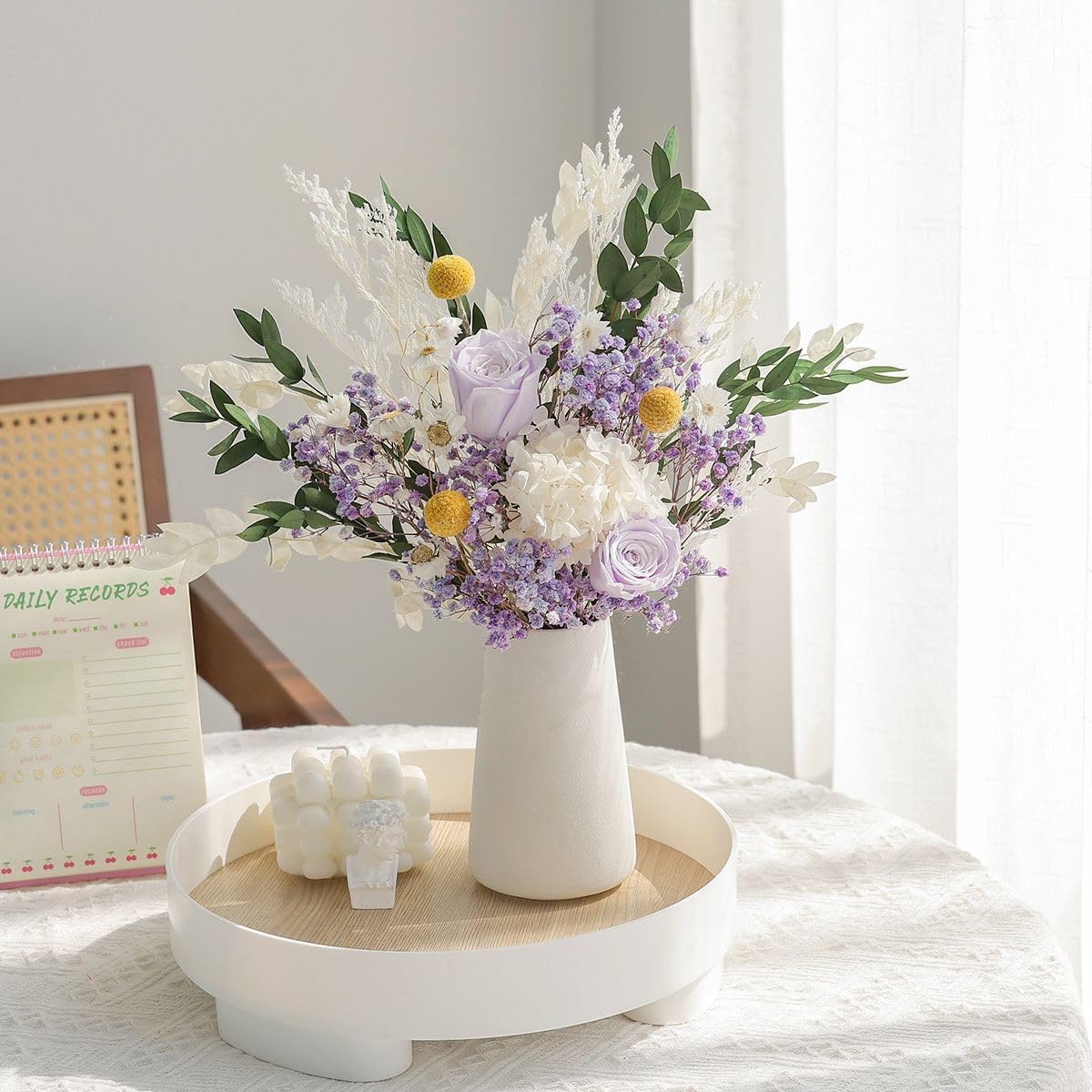 dried_flower - preserved_flower - fake_flower - Dried Flower Bouquet Rose Natural True Eternal Plants Grass for Wedding - Molly Garden - Molly_Garden_Floral