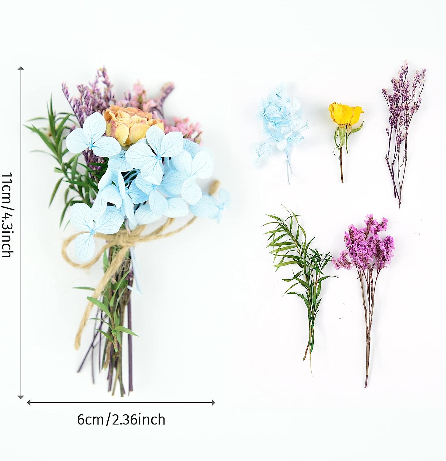 dried_flower - preserved_flower - fake_flower - 13Pcs Mini Dried Flower Bouquet Natural Forget Me Myosotis Sylvatica Babysbreath - Molly Garden - Molly_Garden_Floral