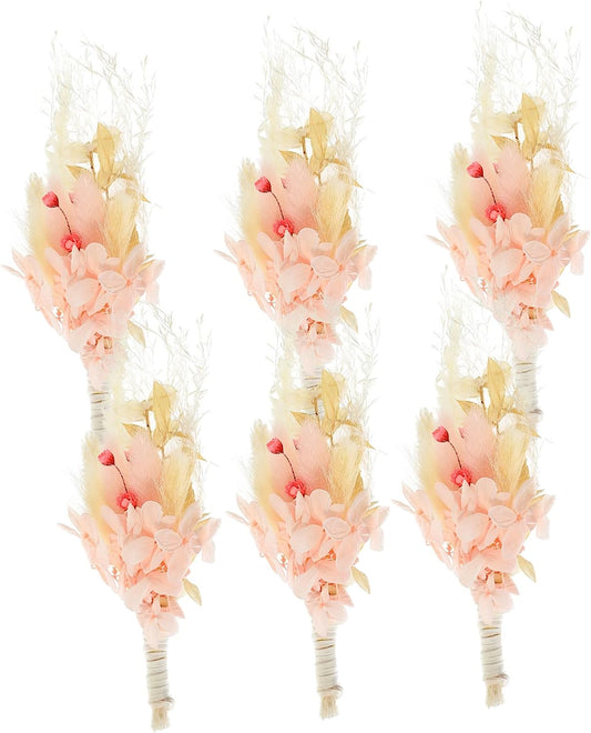 dried_flower - preserved_flower - fake_flower - 6Bunches Preserved Flower Boho Wedding Bouquet Bride Decor Natural Dried Floral - Molly Garden - Molly_Garden_Floral