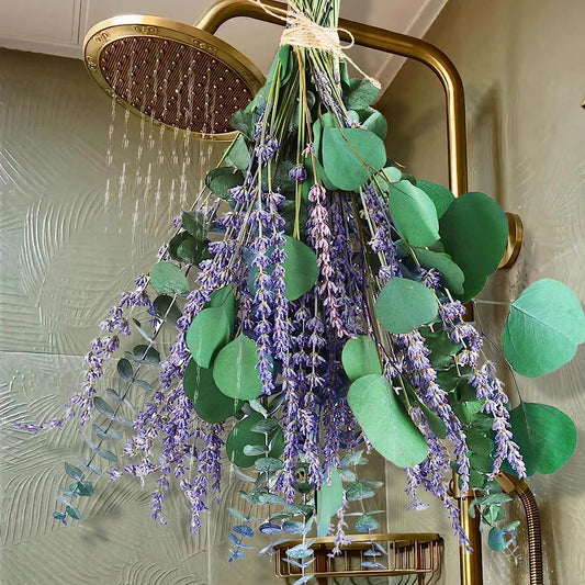 dried_flower - preserved_flower - fake_flower - 80Pcs Large Dried Preserved Eucalyptus Stems & Lavender Flowers Bundle - Molly Garden - Molly_Garden_Floral