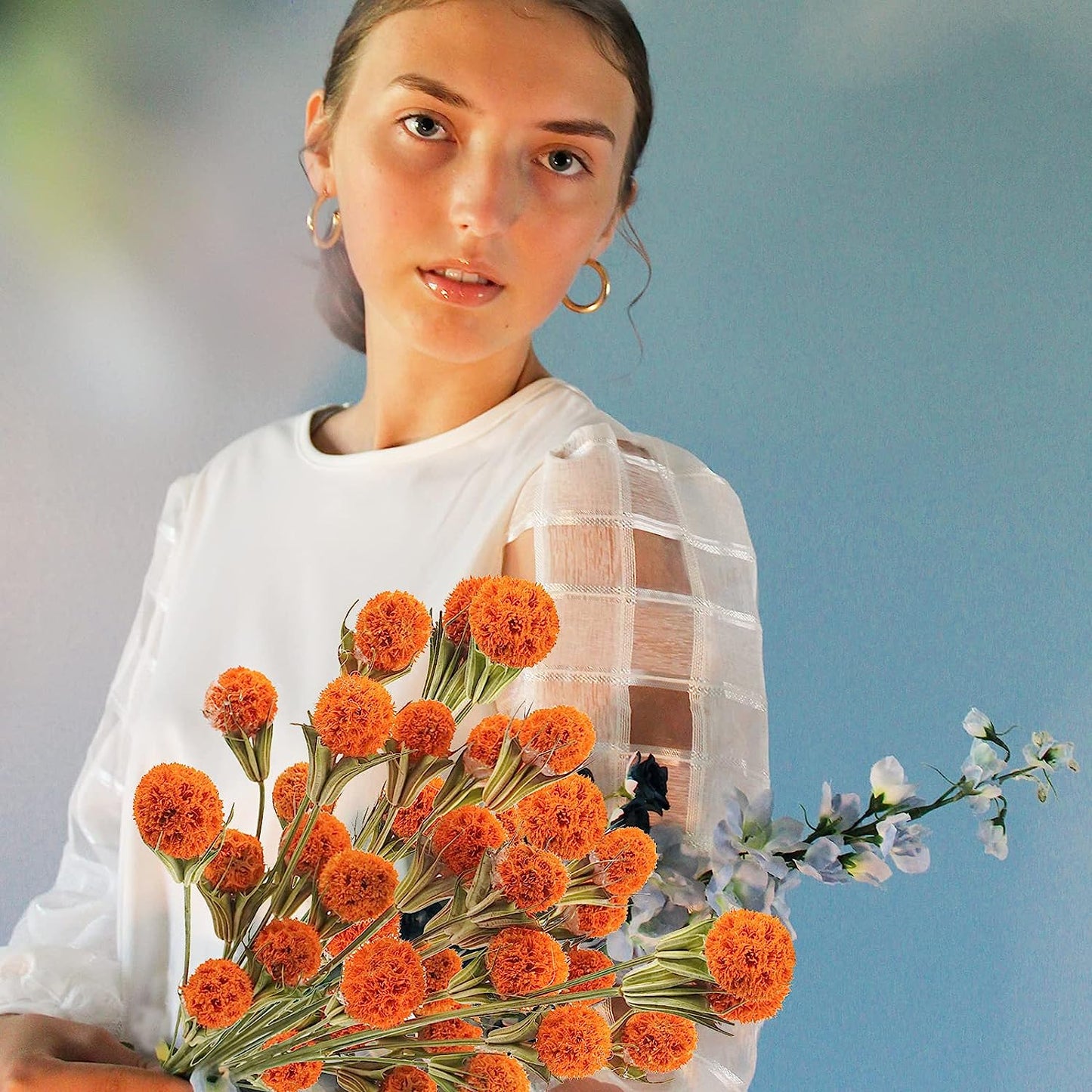 dried_flower - preserved_flower - fake_flower - 36pcs Dried Flowers Bouquet Natural Decor Craspedia Billy Balls Bulk 17.5’’ - Molly Garden - Molly_Garden_Floral