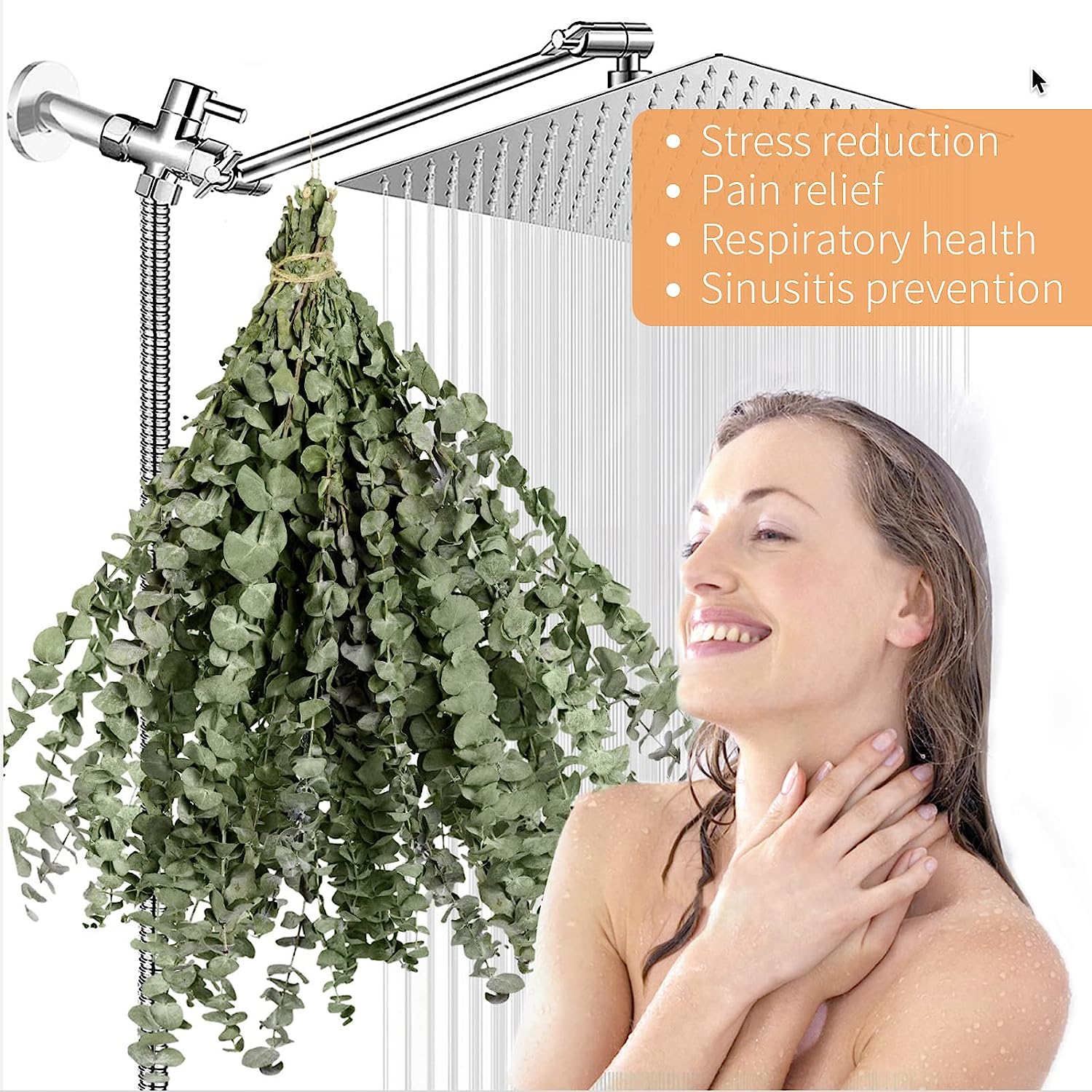 dried_flower - preserved_flower - fake_flower - 20Pcs Dried Eucalyptus Bundle for Shower 17" Natural Head Hanging Plant Stems - Molly Garden - Molly_Garden_Floral