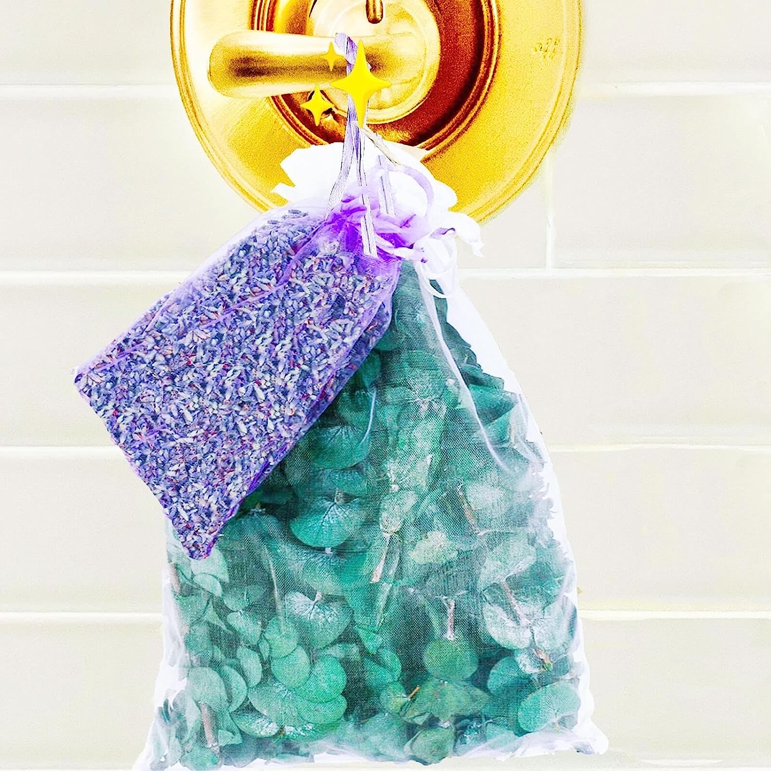 dried_flower - preserved_flower - fake_flower - Large Package Dried Eucalyptus Stems & Lavender Seeds for Shower 100% Natural Real - Molly Garden - Molly_Garden_Floral