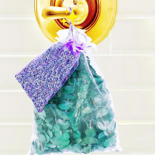 dried_flower - preserved_flower - fake_flower - Large Package Dried Eucalyptus Stems & Lavender Seeds for Shower 100% Natural Real - Molly Garden - Molly_Garden_Floral