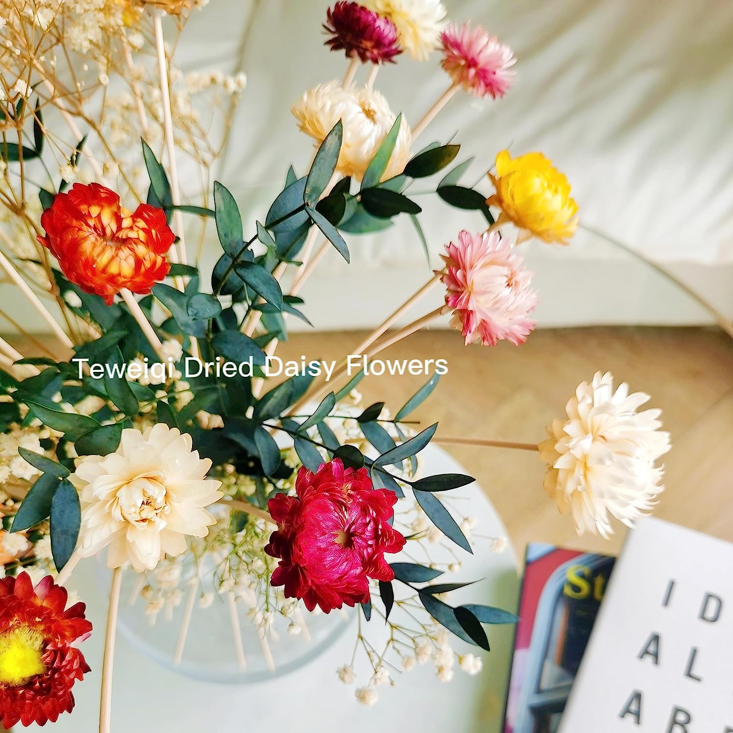 dried_flower - preserved_flower - fake_flower - 20Pcs Natural Dried Straw Flower Bouquet Daisies Flower Arrangement - Molly Garden - Molly_Garden_Floral