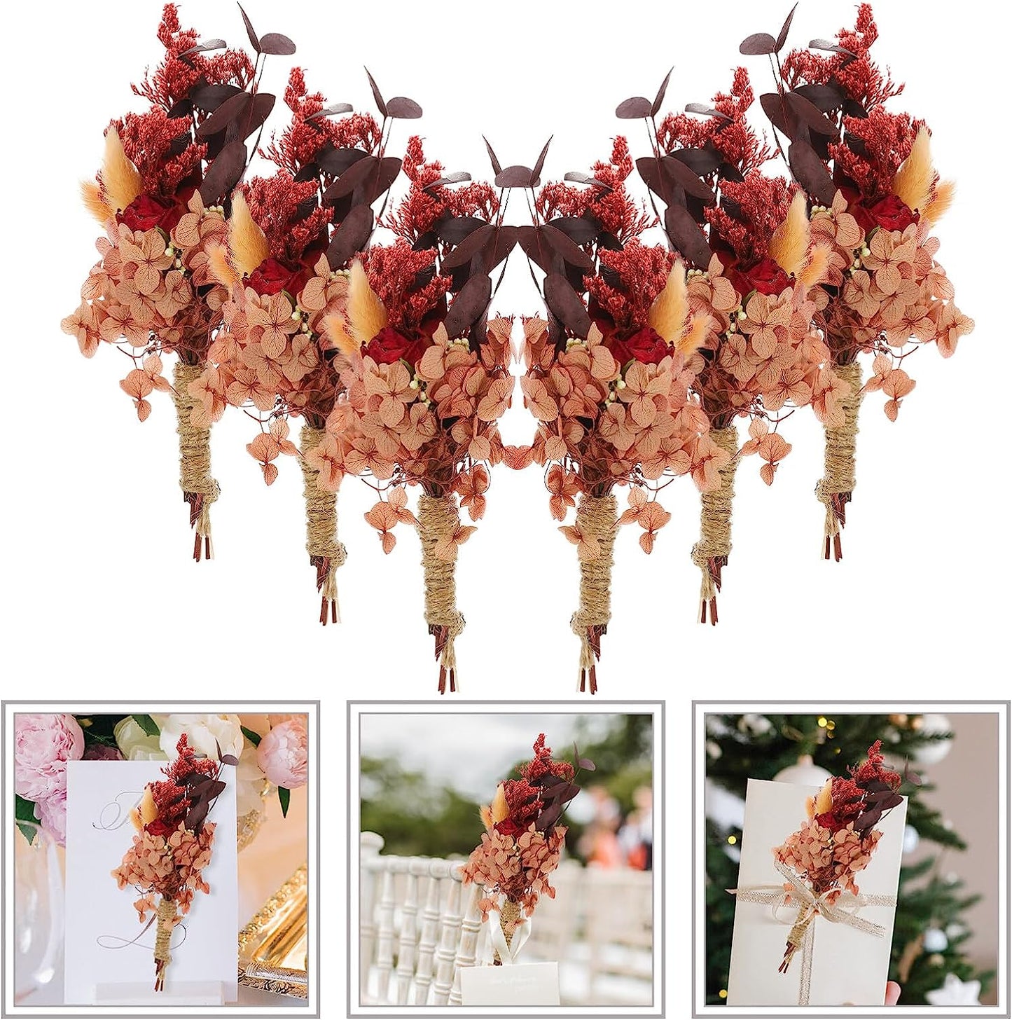 dried_flower - preserved_flower - fake_flower - 6Pcs Natural Dried Flower Bouquet Plant Bundle Preserved Floral for Decoration - Molly Garden - Molly_Garden_Floral