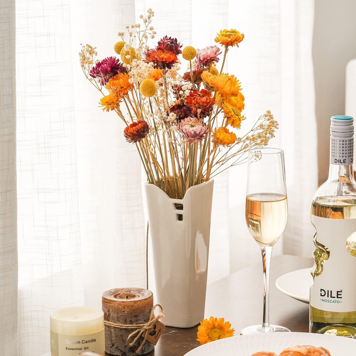 dried_flower - preserved_flower - fake_flower - 40Pcs Natural Dried Daisy Flower Wedding Floral Arrangement Home Decoration - Molly Garden - Molly_Garden_Floral
