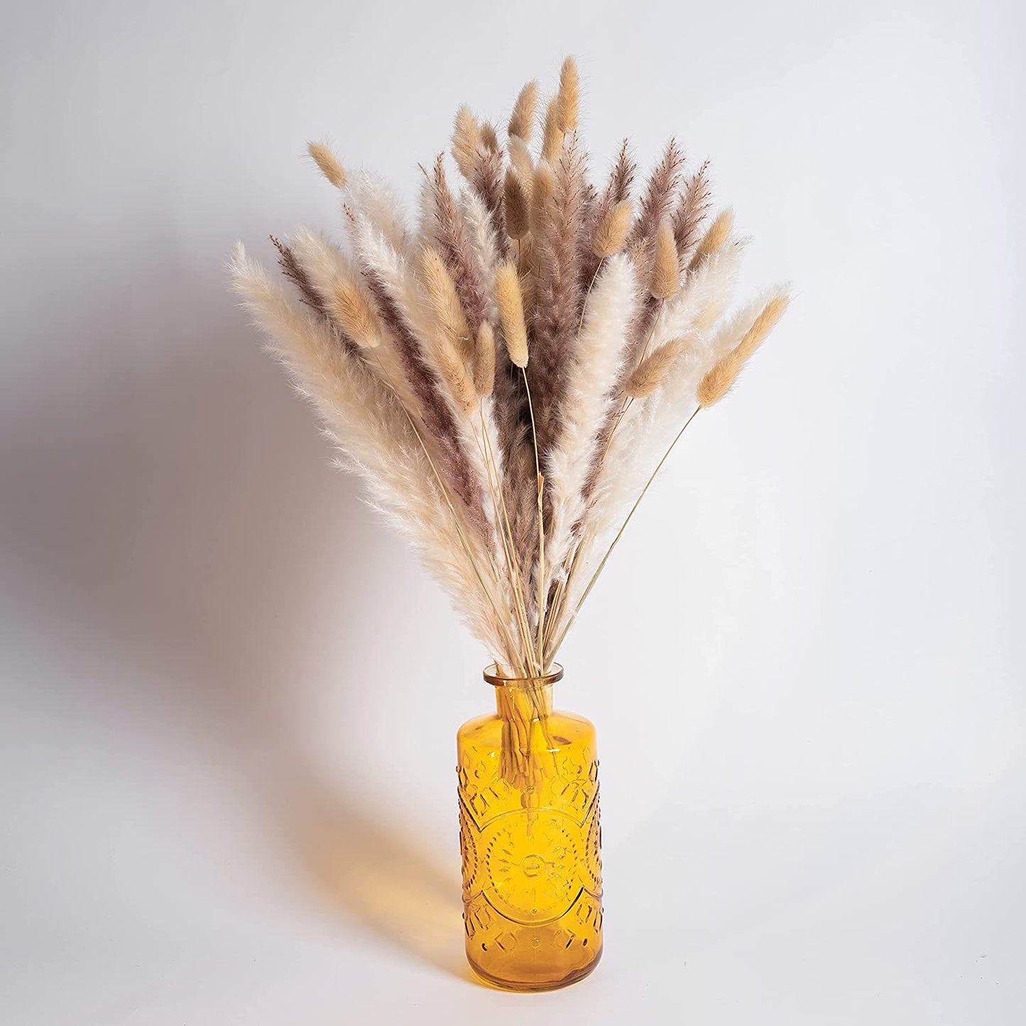 dried_flower - preserved_flower - fake_flower - 90Pcs White Pampas and Natural Dried Grass Natural Rabbit Tail Grass - Molly Garden - Molly_Garden_Floral