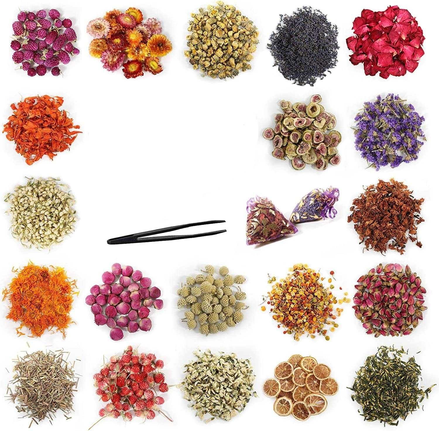 dried_flower - preserved_flower - fake_flower - 20Bags Dried Flowers 100% Natural Herbs Petals Kit for Bath Shower - Molly Garden - Molly_Garden_Floral