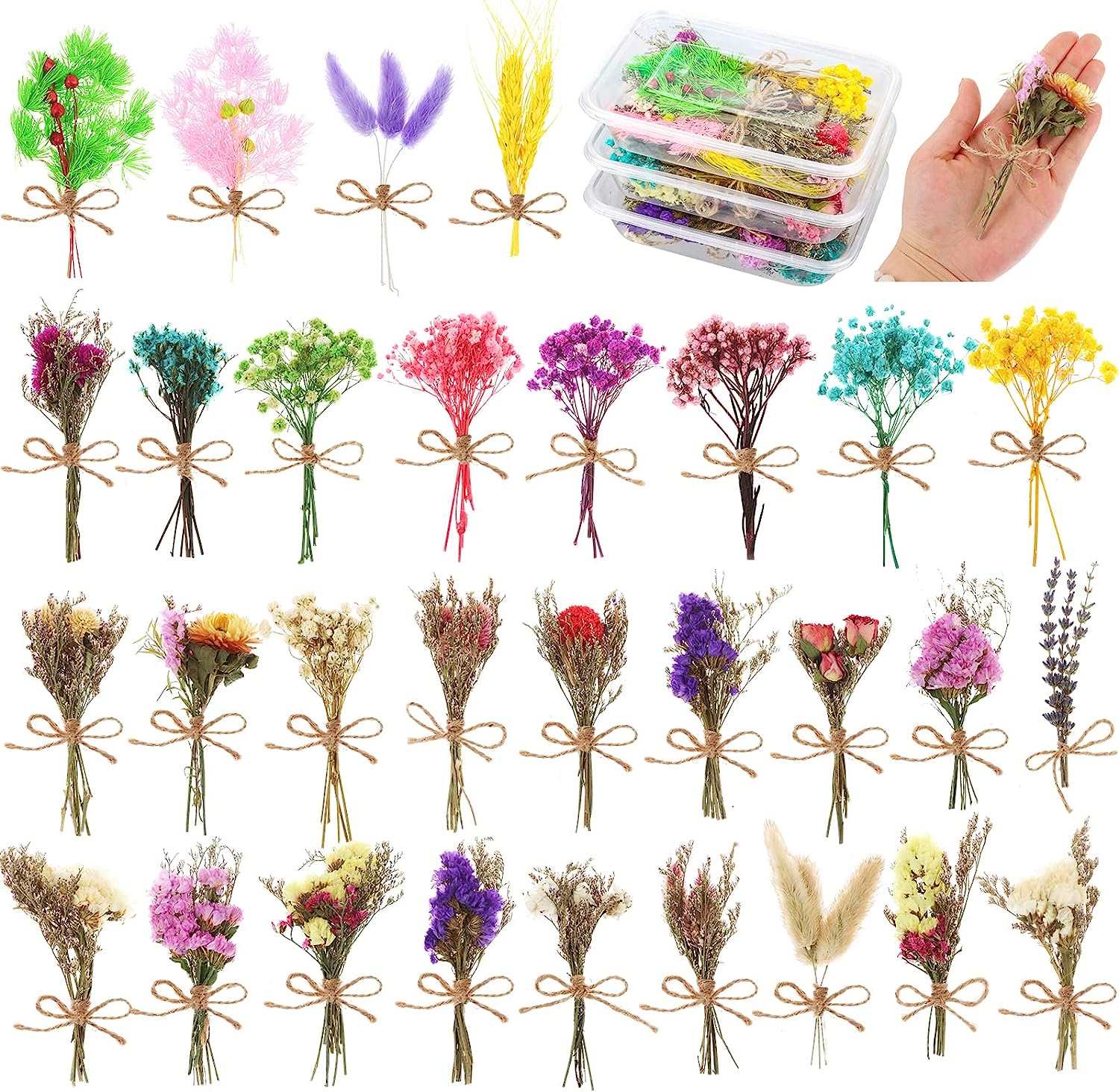dried_flower - preserved_flower - fake_flower - 8Pcs Don't Forget Me Flower Bouquets Natural Dried Florals Myosotis Sylvatica - Molly Garden - Molly_Garden_Floral