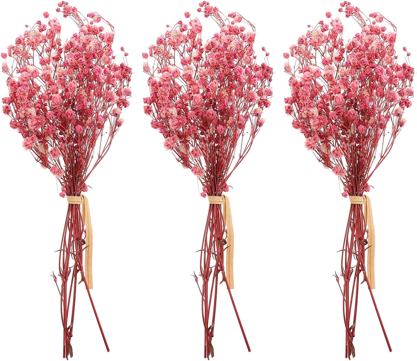 dried_flower - preserved_flower - fake_flower - 3Bunches Dried Babys Breath Flower Bouquets Natural Gypsophila Branches - Molly Garden - Molly_Garden_Floral