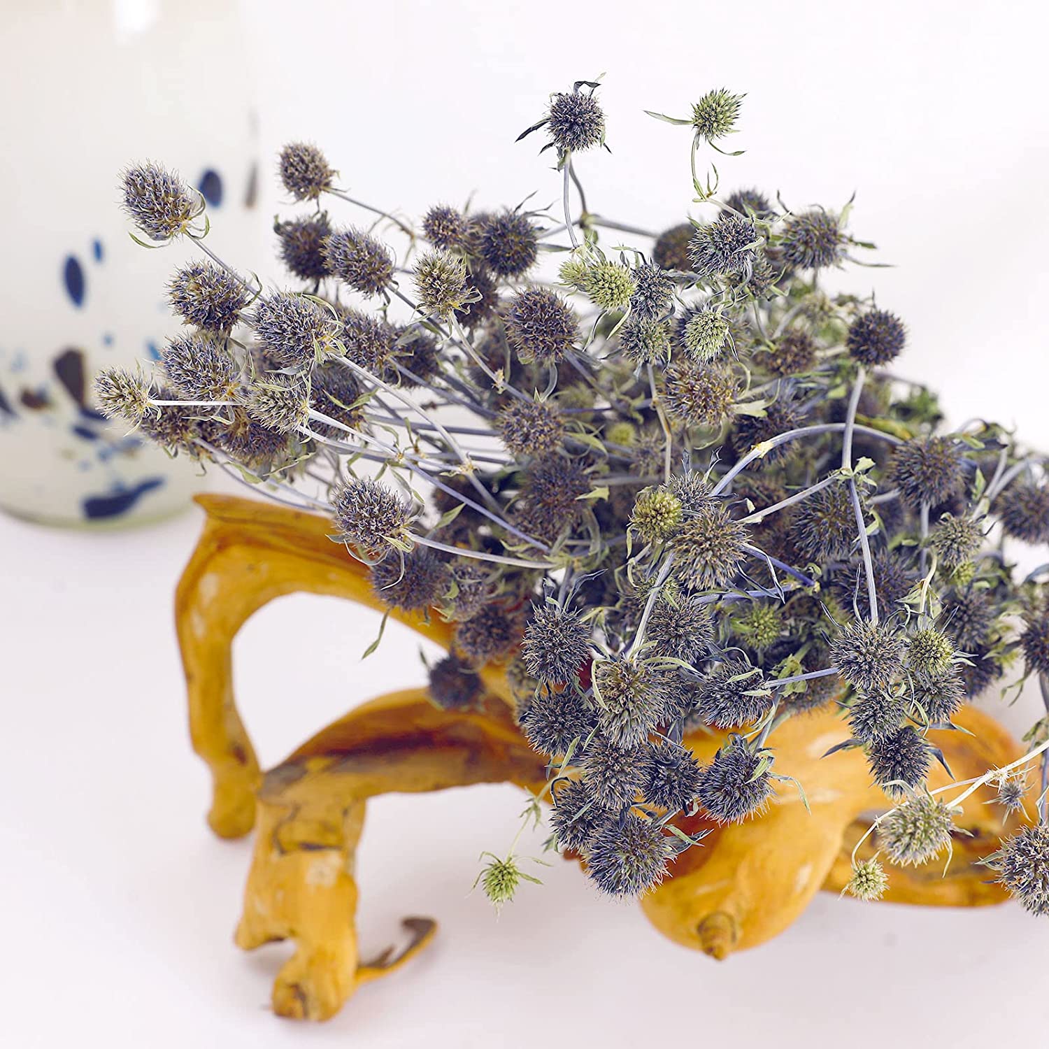 dried_flower - preserved_flower - fake_flower - Dried Eryngium Sea Holly Flowers Bouquet 100% Natural for Vase Home Decor - Molly Garden - Molly_Garden_Floral