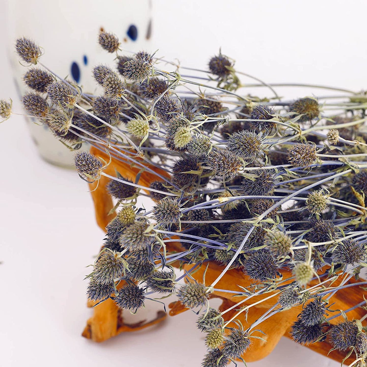 dried_flower - preserved_flower - fake_flower - Dried Eryngium Sea Holly Flowers Bouquet 100% Natural for Vase Home Decor - Molly Garden - Molly_Garden_Floral