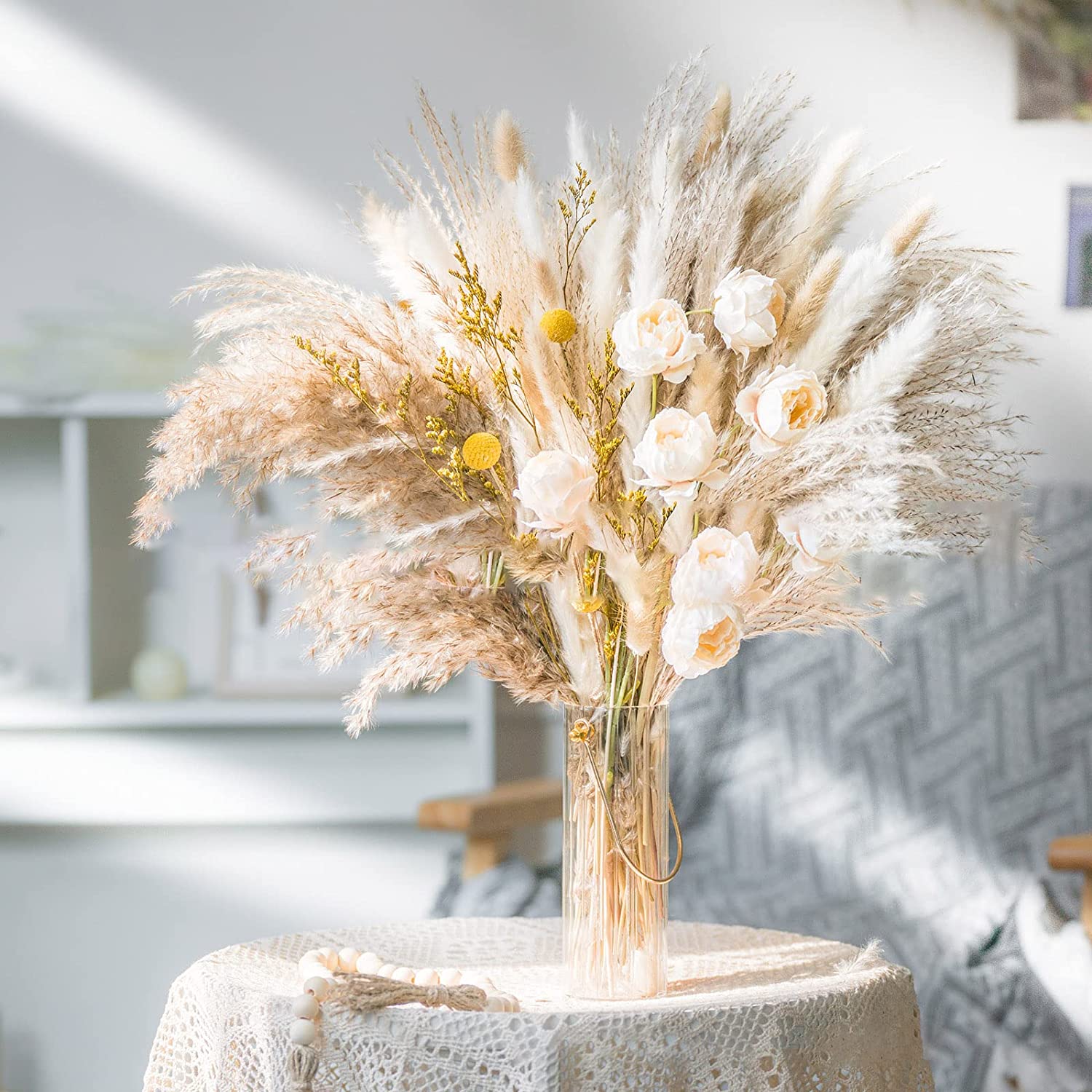 dried_flower - preserved_flower - fake_flower - Dried Pampas Grass Decor DIY Boho Natural Flower Decor Pompous Plants - Molly Garden - Molly_Garden_Floral