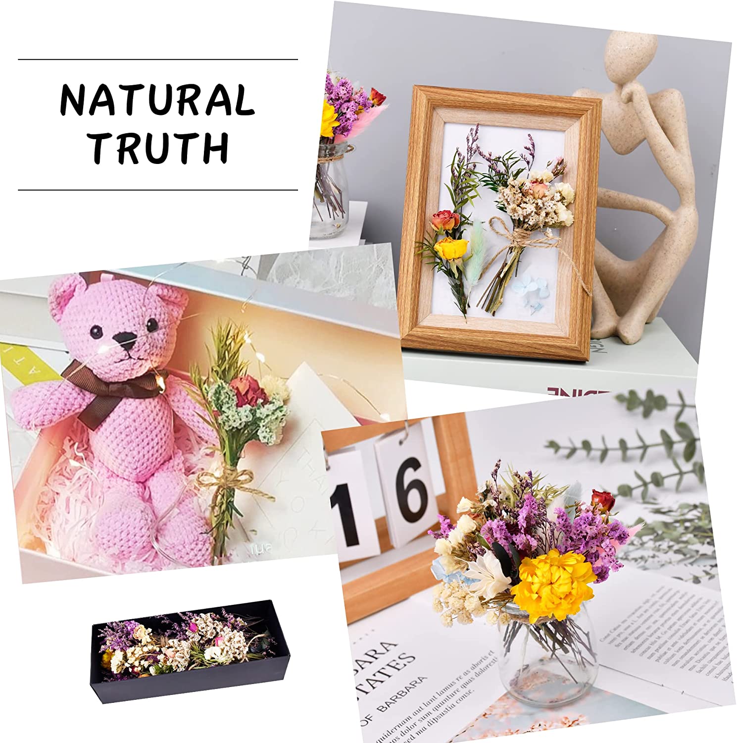 dried_flower - preserved_flower - fake_flower - 13Pcs Mini Dried Flower Bouquet Natural Forget Me Myosotis Sylvatica Babysbreath - Molly Garden - Molly_Garden_Floral