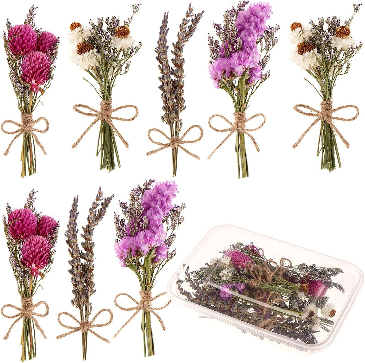 dried_flower - preserved_flower - fake_flower - 8Pcs Don't Forget Me Flower Bouquets Natural Dried Florals Myosotis Sylvatica - Molly Garden - Molly_Garden_Floral