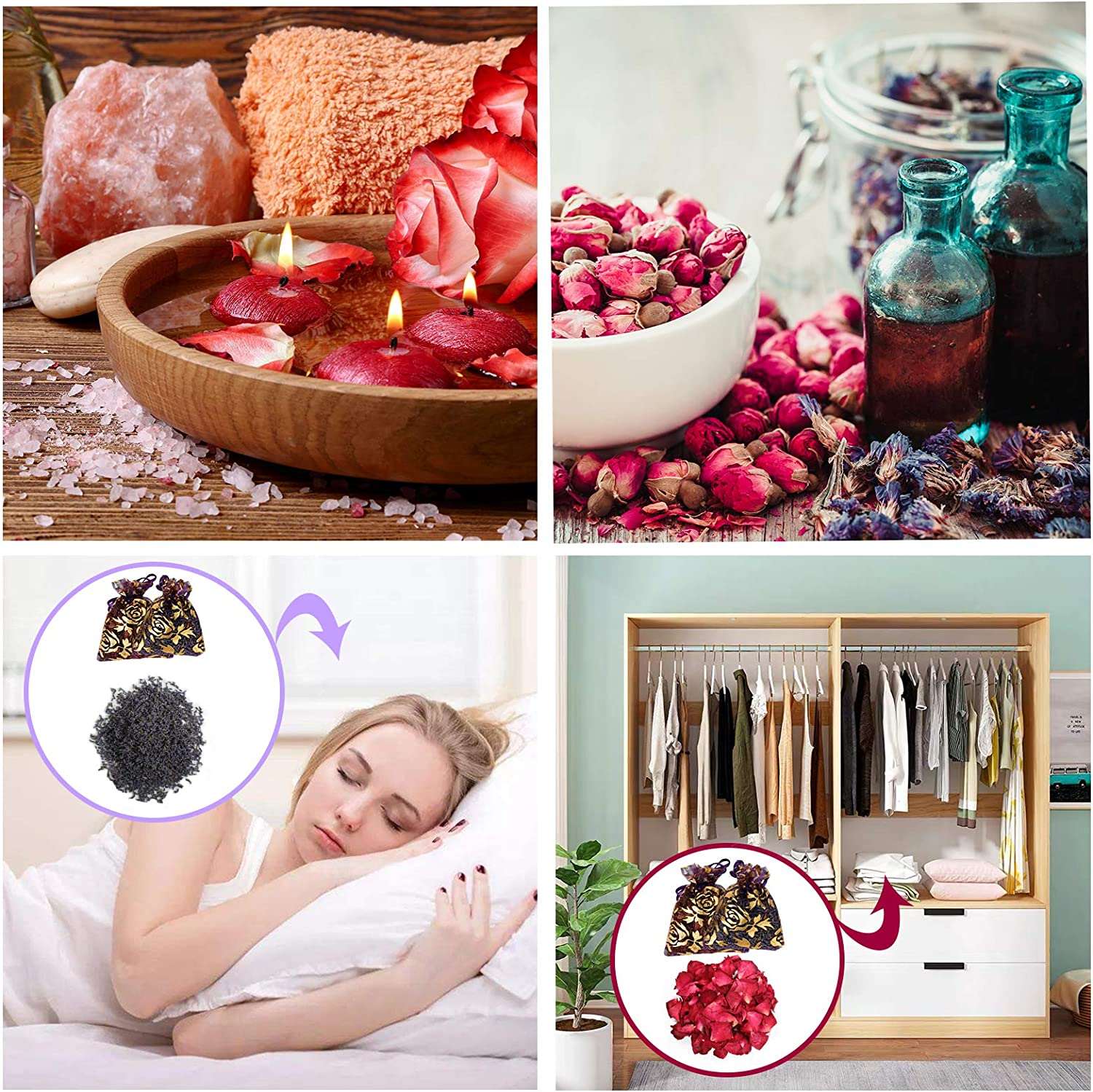 dried_flower - preserved_flower - fake_flower - 16Bags Dried Flowers 100% Natural Herbs Kit for Soap Candle DIY Making - Molly Garden - Molly_Garden_Floral
