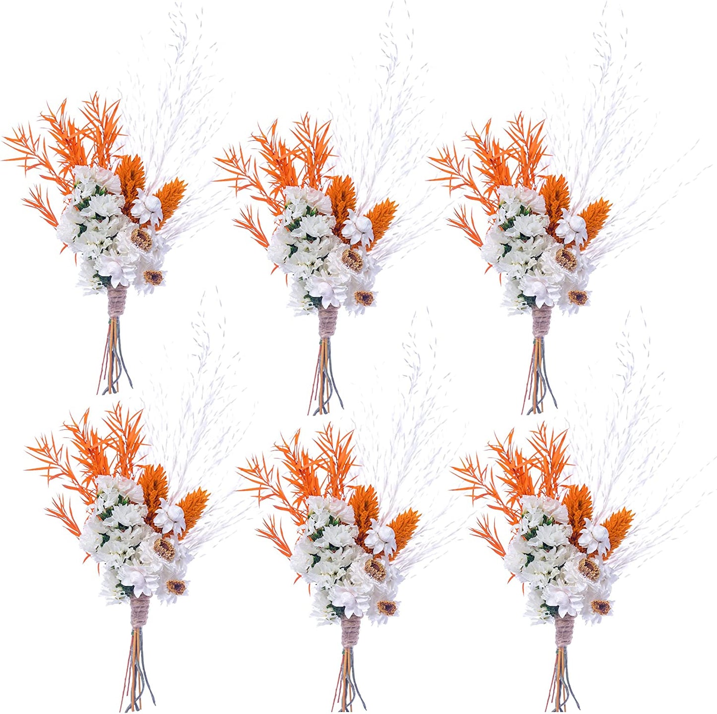 dried_flower - preserved_flower - fake_flower - Mini Dried Flower Bouquet Set of 6 for Boho Floral Wedding Small Dry Craft - Molly Garden - Molly_Garden_Floral