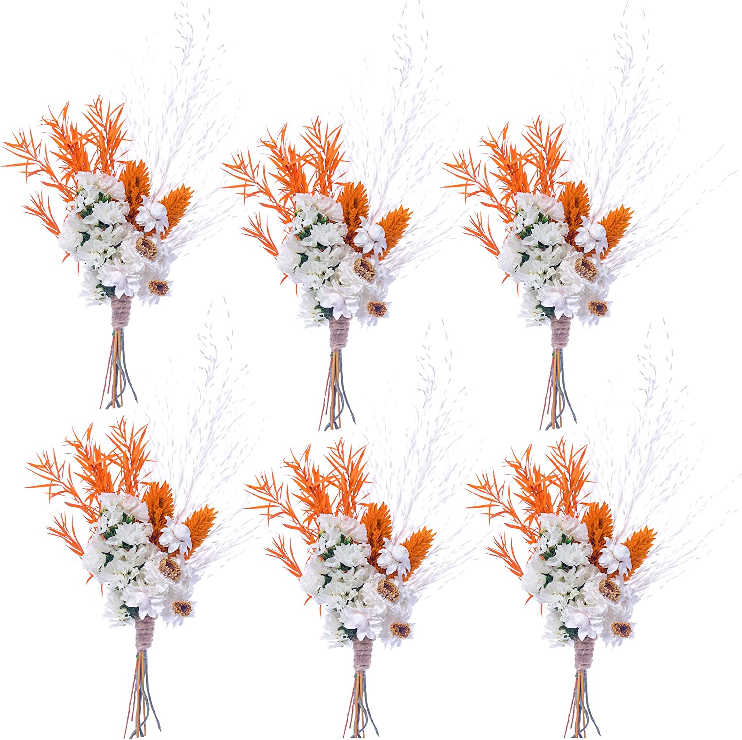 dried_flower - preserved_flower - fake_flower - Mini Dried Flower Bouquet Set of 6 for Boho Floral Wedding Small Dry Craft - Molly Garden - Molly_Garden_Floral