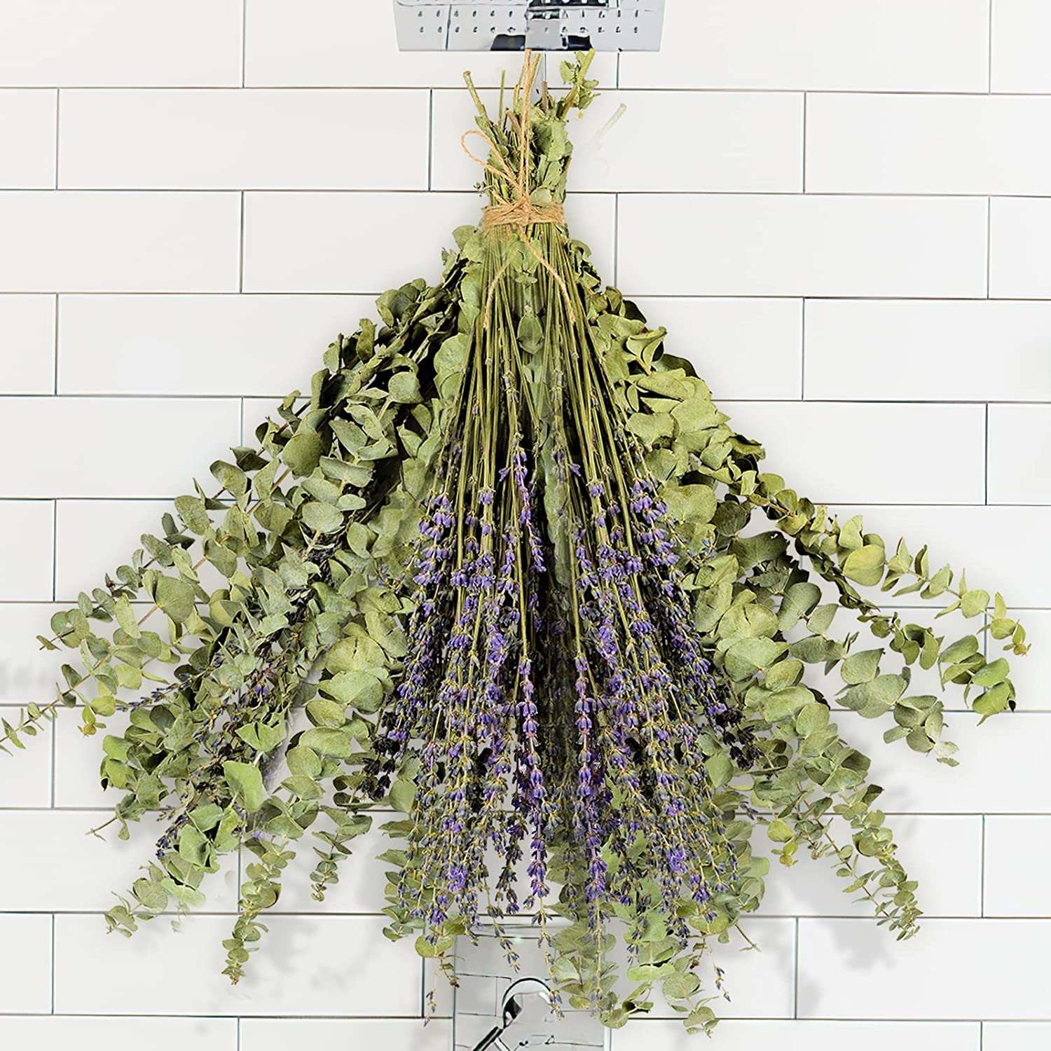 dried_flower - preserved_flower - fake_flower - 120Pcs Dried Eucalyptus Stems & Lavender Flowers Bundle 17'' Natural Real Leaves - Molly Garden - Molly_Garden_Floral