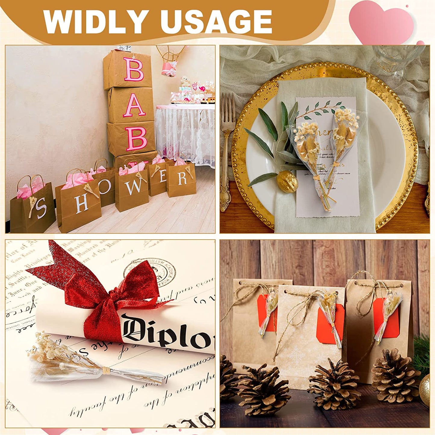 dried_flower - preserved_flower - fake_flower - 50Pcs Mini Dried Babys Breath Flowers Gypsophila Bouquets Natural Branches - Molly Garden - Molly_Garden_Floral