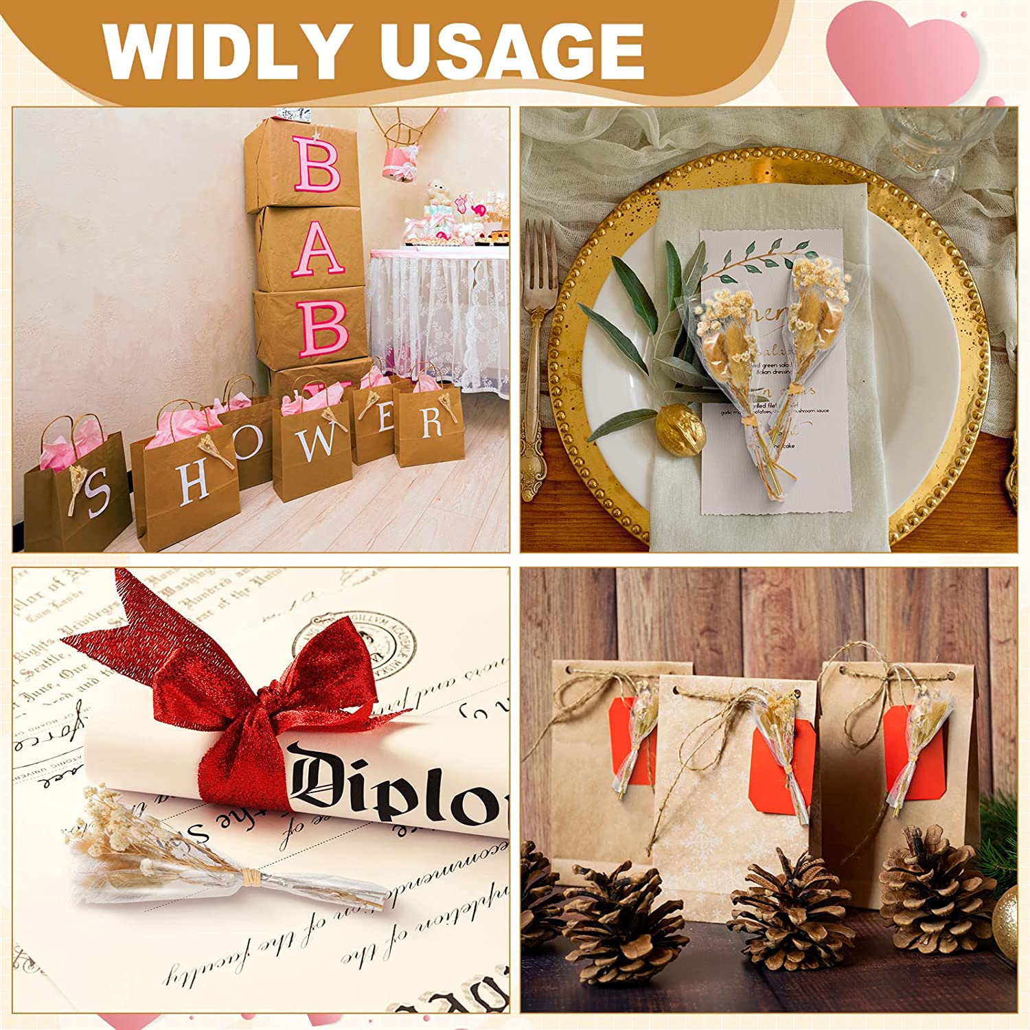 dried_flower - preserved_flower - fake_flower - 50Pcs Mini Dried Babys Breath Flowers Gypsophila Bouquets Natural Branches - Molly Garden - Molly_Garden_Floral