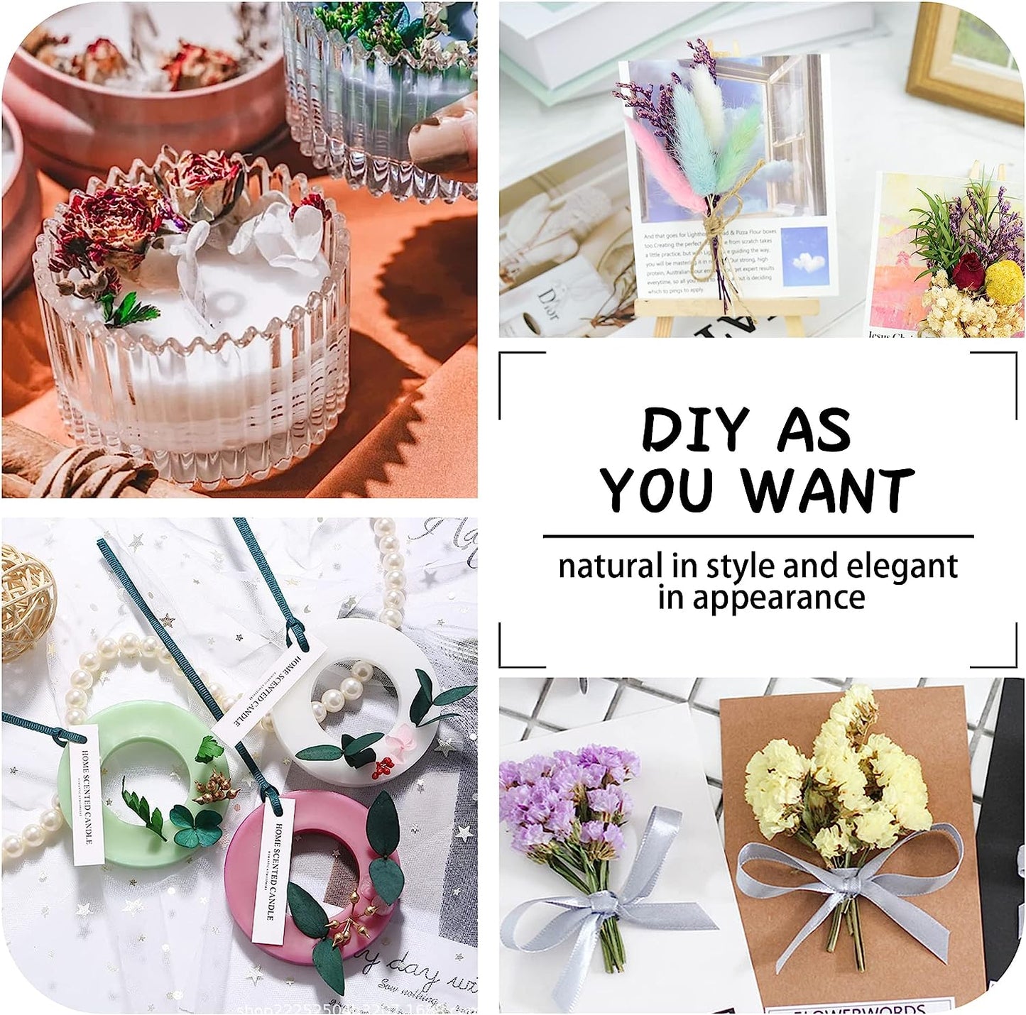dried_flower - preserved_flower - fake_flower - 13Pcs Mini Dried Flower Bouquet Natural Forget Me Myosotis Sylvatica Babysbreath - Molly Garden - Molly_Garden_Floral