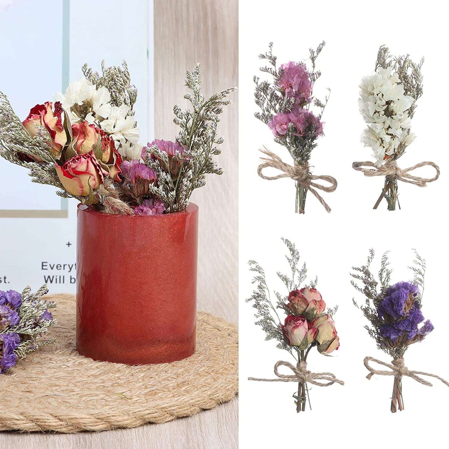dried_flower - preserved_flower - fake_flower - 8Pcs Don't Forget Me Flower Bouquets Natural Dried Florals Myosotis Sylvatica - Molly Garden - Molly_Garden_Floral