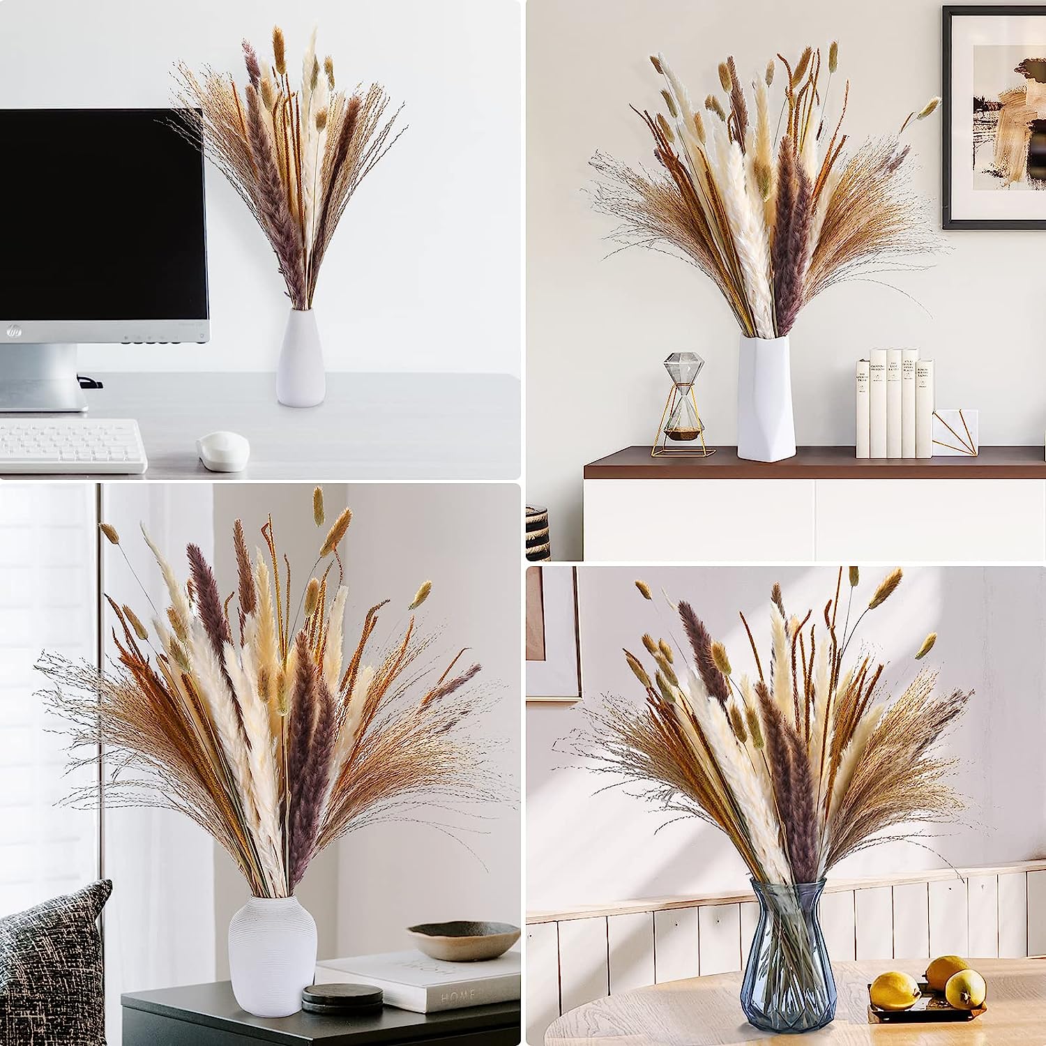 dried_flower - preserved_flower - fake_flower - 120Pcs Natural Dried Pampas Grass Bouquet Decor Christmas Decorations - Molly Garden - Molly_Garden_Floral